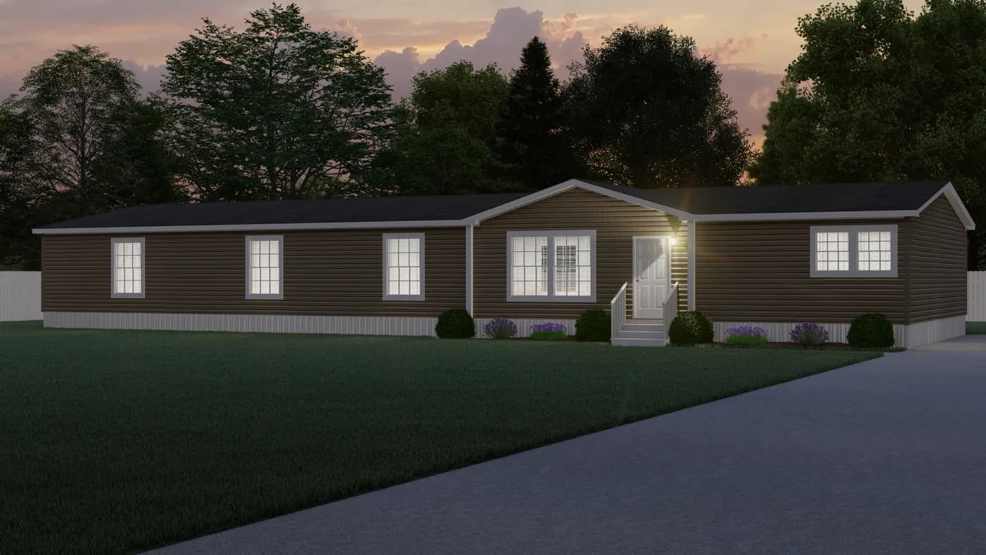 The THE HEWITT Exterior. This Manufactured Mobile Home features 4 bedrooms and 3 baths.