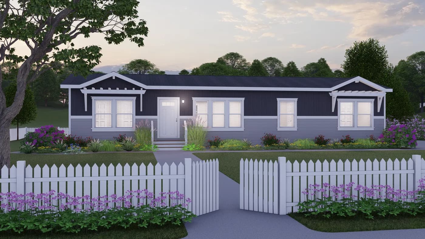 The CORONADO 2458C Exterior. This Manufactured Mobile Home features 3 bedrooms and 2 baths.