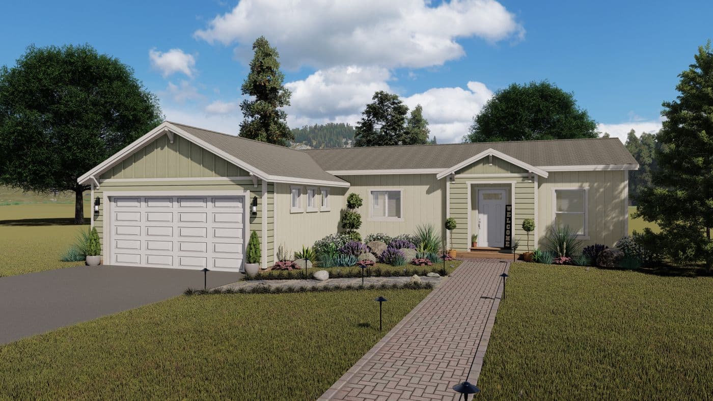 The CORONADO 2452G Craftsman Exterior. This Manufactured Mobile Home features 3 bedrooms and 2 baths.