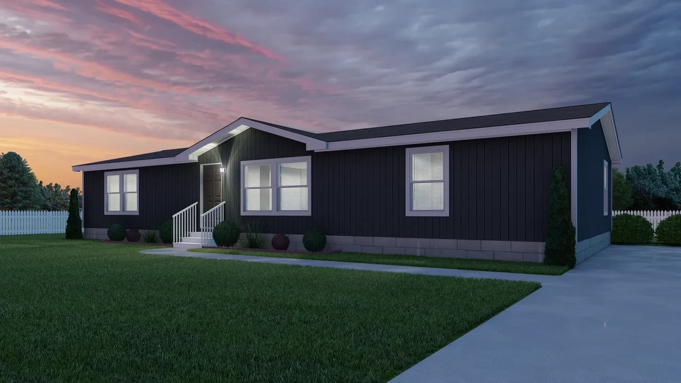 The K2760A Exterior. This Manufactured Mobile Home features 3 bedrooms and 2 baths.