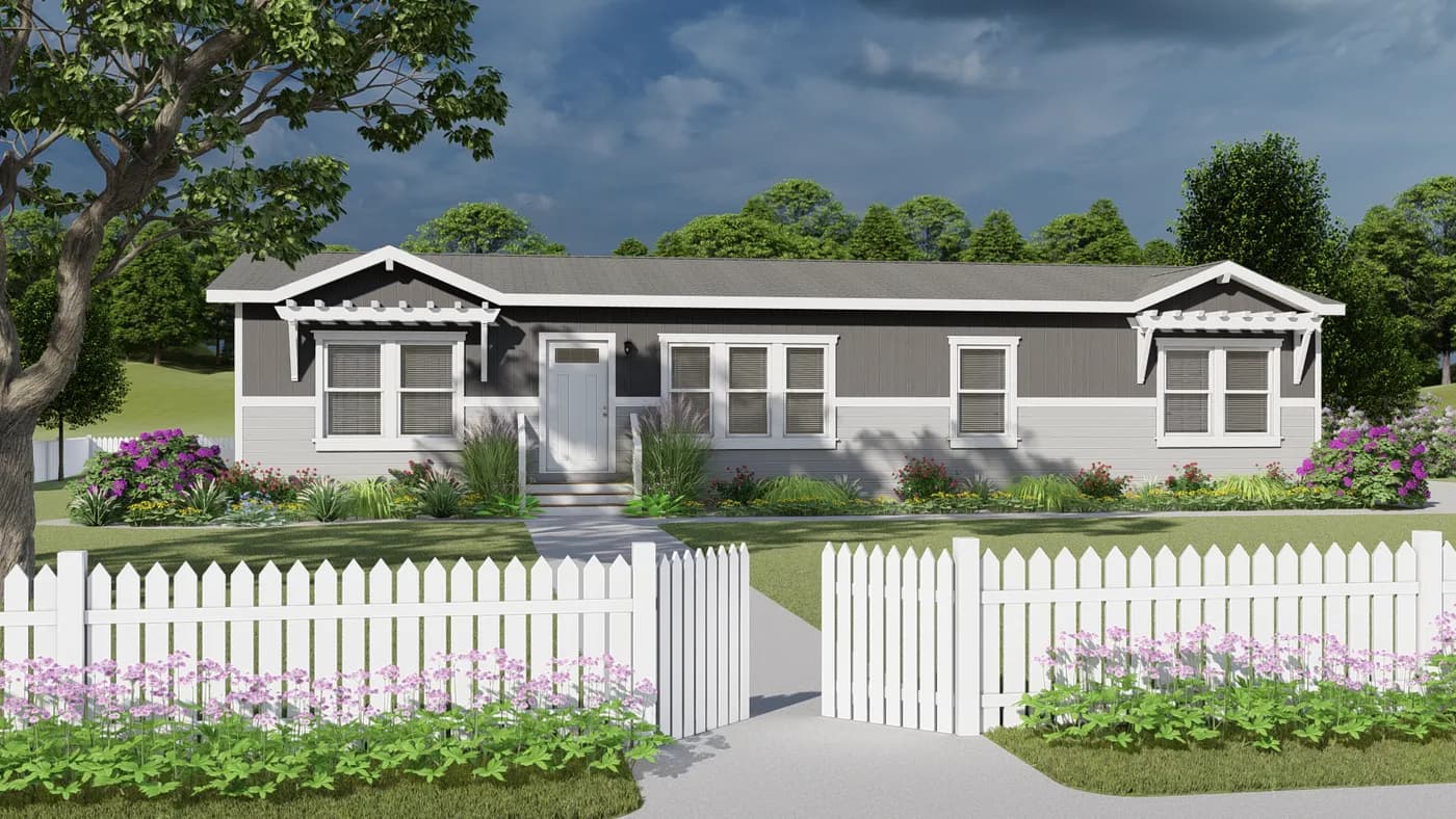 The CORONADO 2458C Exterior. This Manufactured Mobile Home features 3 bedrooms and 2 baths.