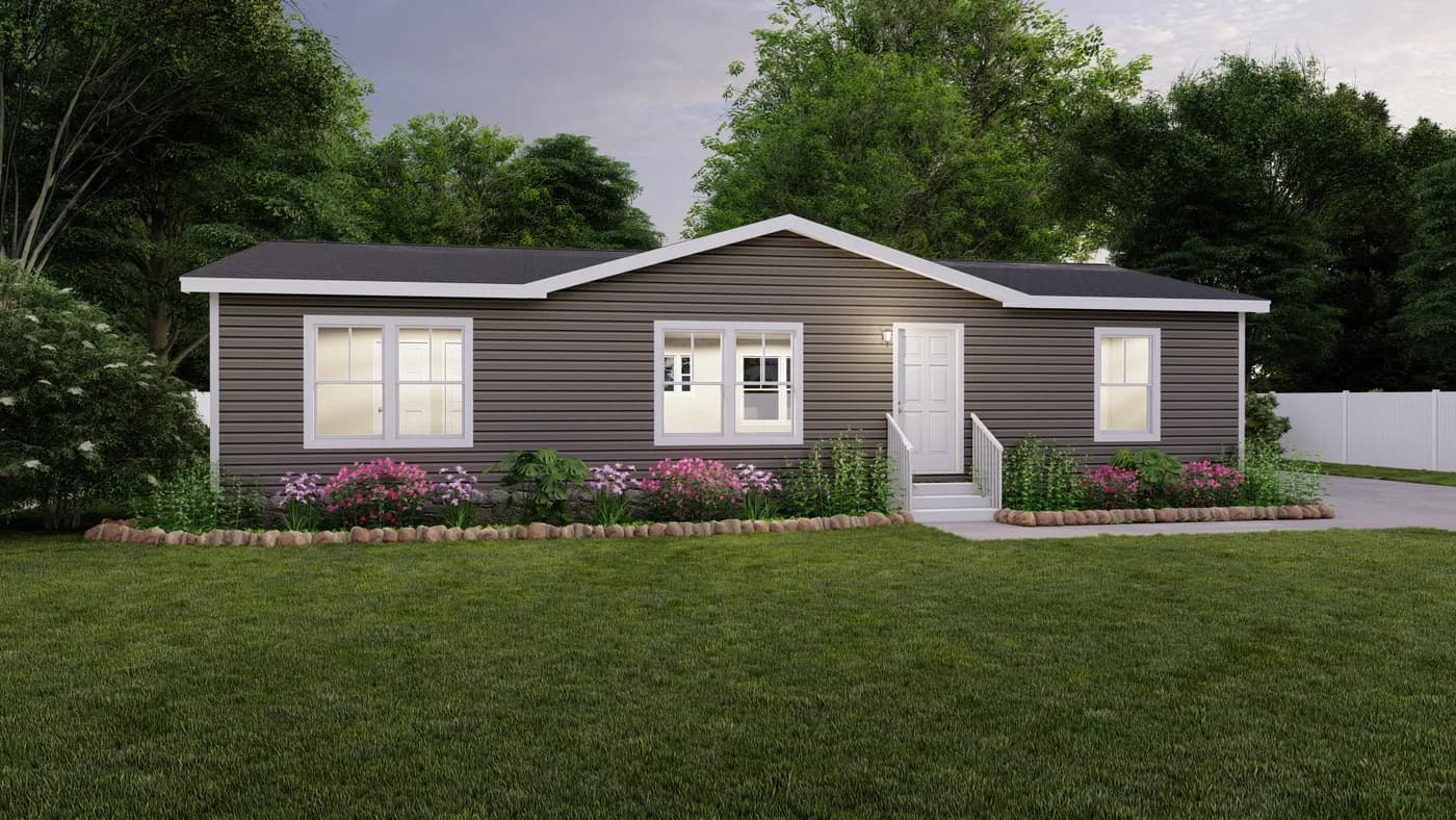 The LEGEND 98 Exterior. This Manufactured Mobile Home features 2 bedrooms and 2 baths.
