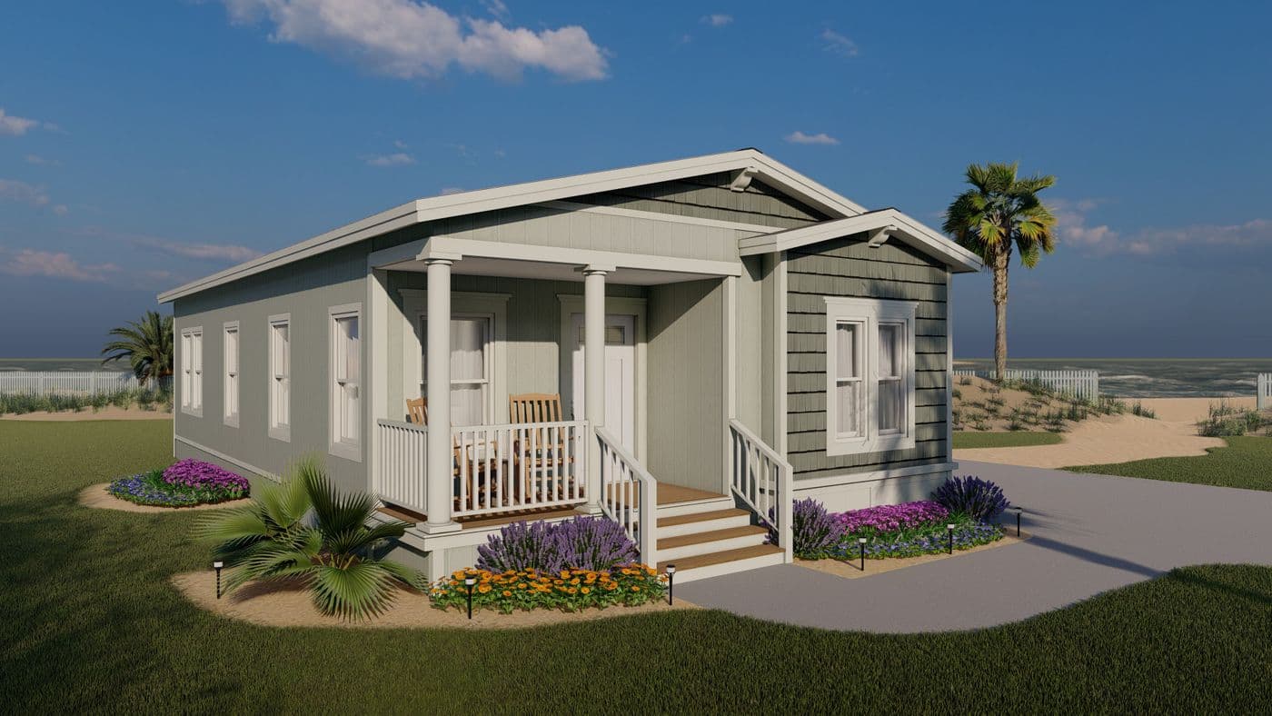 The CORONADO 2446B Coastal Exterior. This Manufactured Mobile Home features 2 bedrooms and 2 baths.