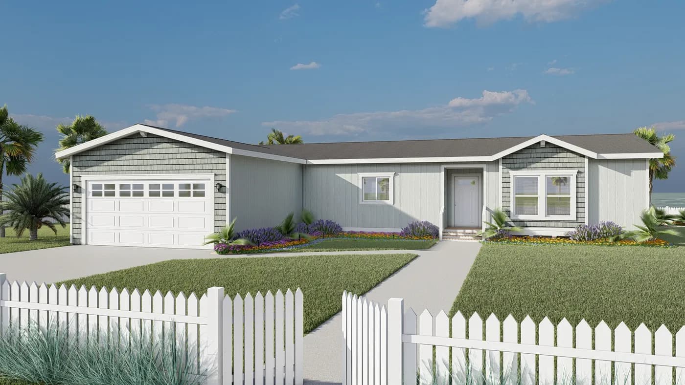 The CORONADO 2462A CrossMod Coastal Exterior. This Manufactured Mobile Home features 3 bedrooms and 2 baths.