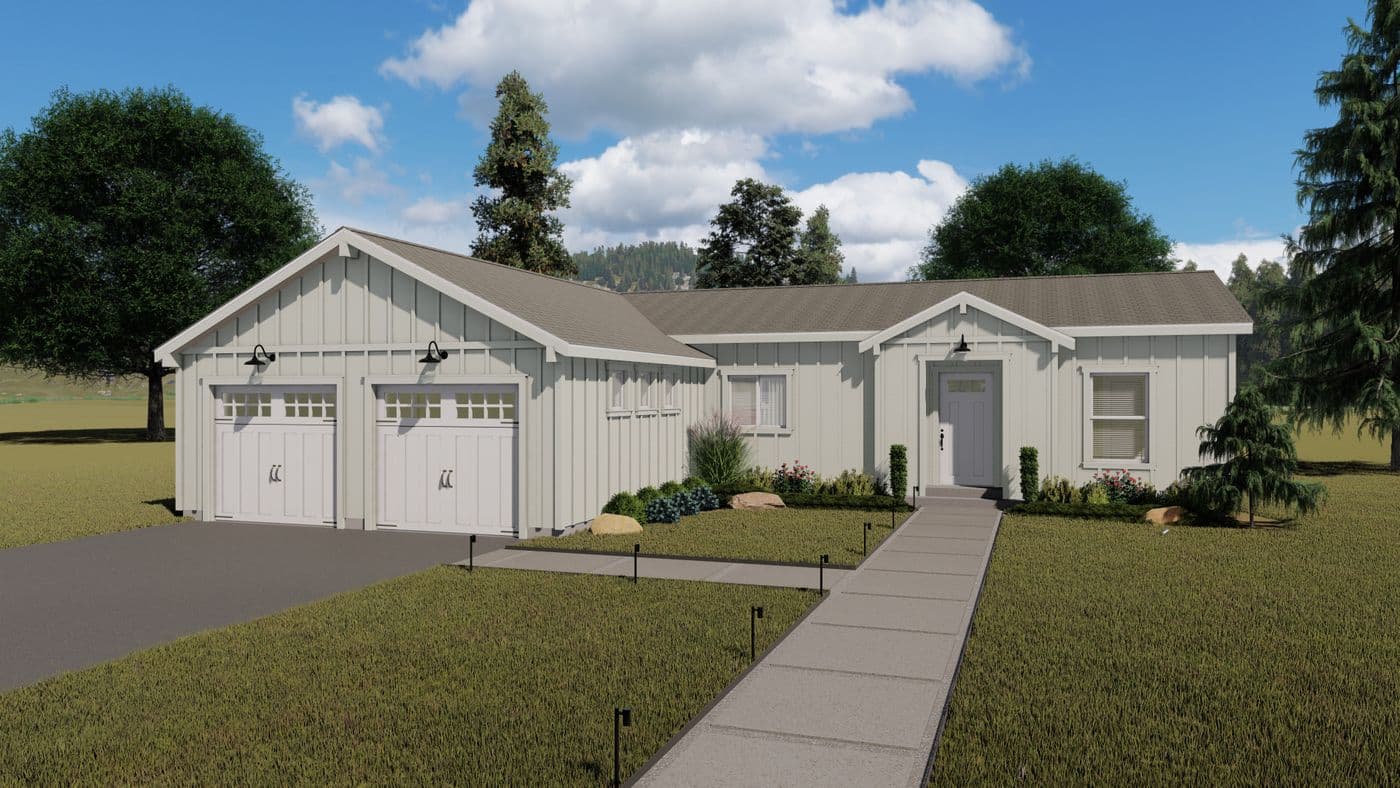 The CORONADO 2452G Farmhouse Exterior. This Manufactured Mobile Home features 3 bedrooms and 2 baths.