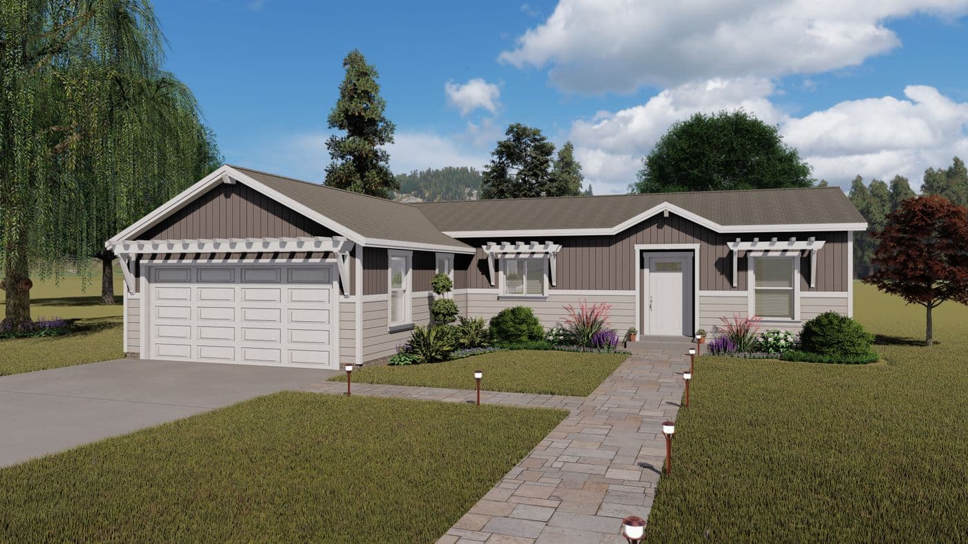 The CORONADO 2452G Trellis Exterior. This Manufactured Mobile Home features 3 bedrooms and 2 baths.