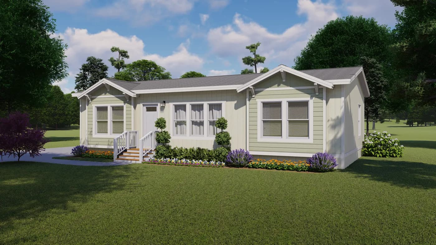 The CORONADO 2446A Craftsman Exterior. This Manufactured Mobile Home features 3 bedrooms and 2 baths.