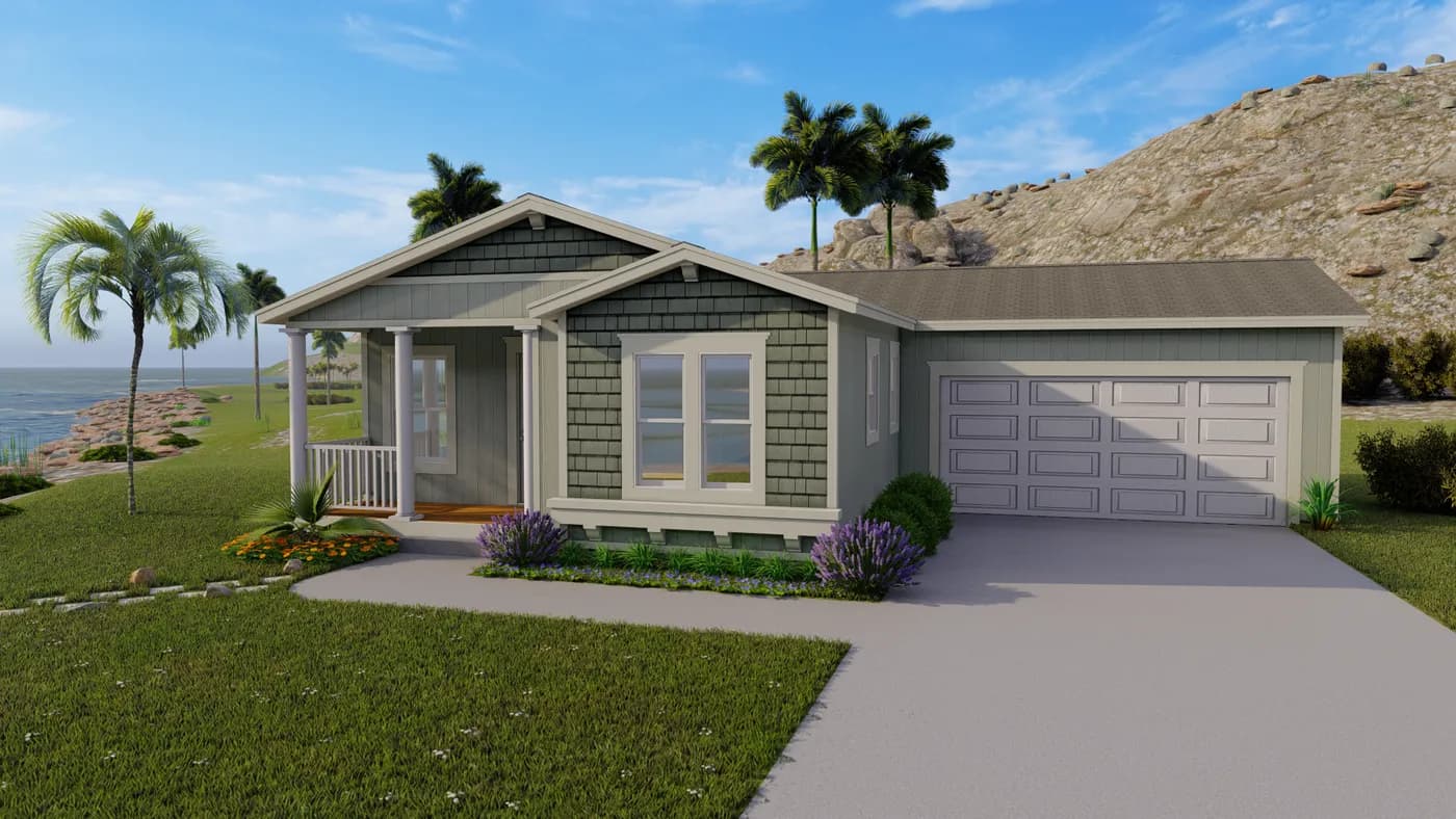 The CORONADO 2456B Coastal Exterior. This Manufactured Mobile Home features 3 bedrooms and 2 baths.