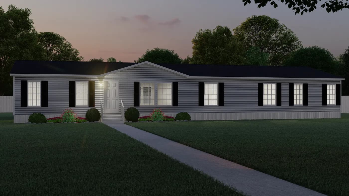 The THE RODDY Exterior. This Manufactured Mobile Home features 4 bedrooms and 3 baths.