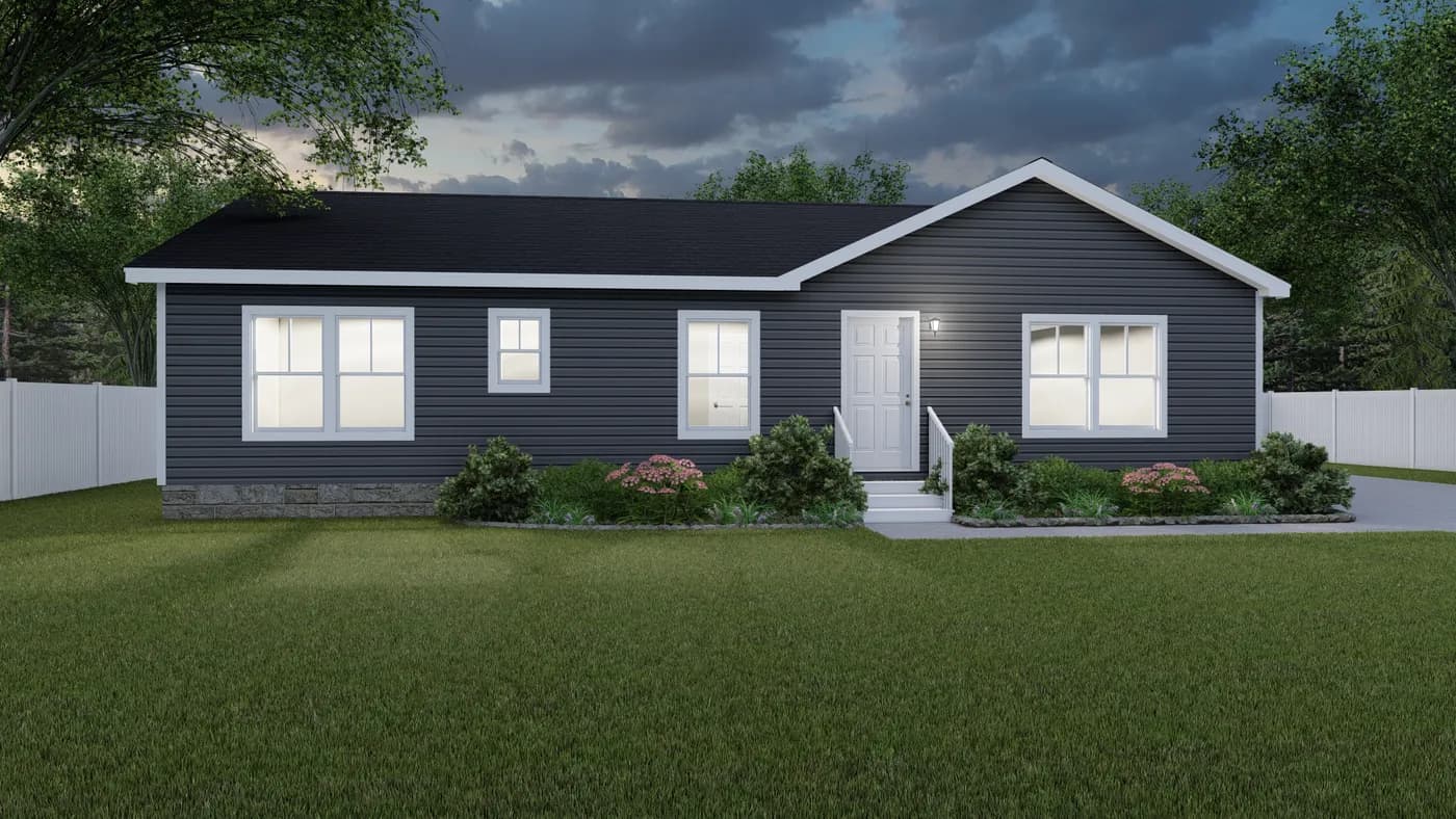The LEGEND 76-4 Exterior. This Manufactured Mobile Home features 3 bedrooms and 2 baths.