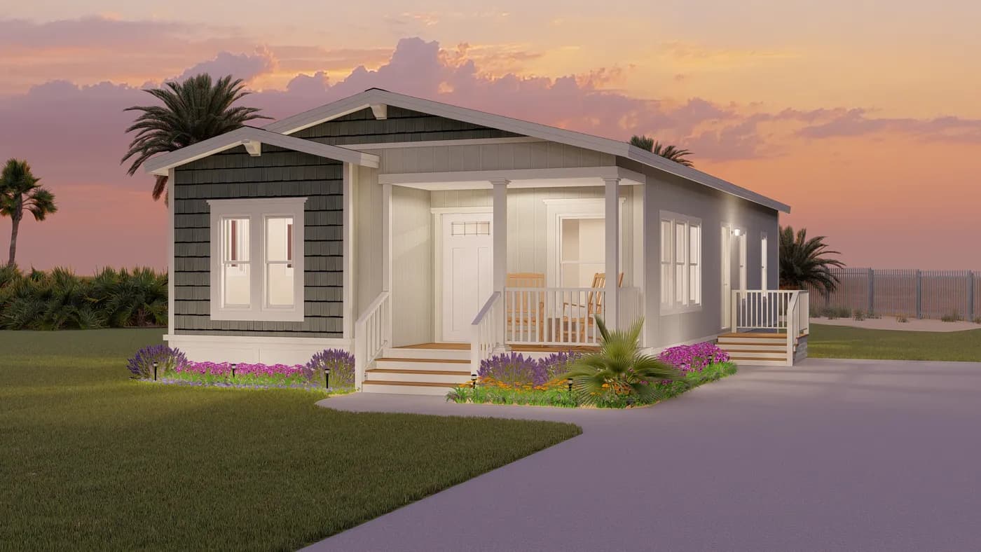 The CORONADO 2452B Coastal Exterior. This Manufactured Mobile Home features 3 bedrooms and 2 baths.