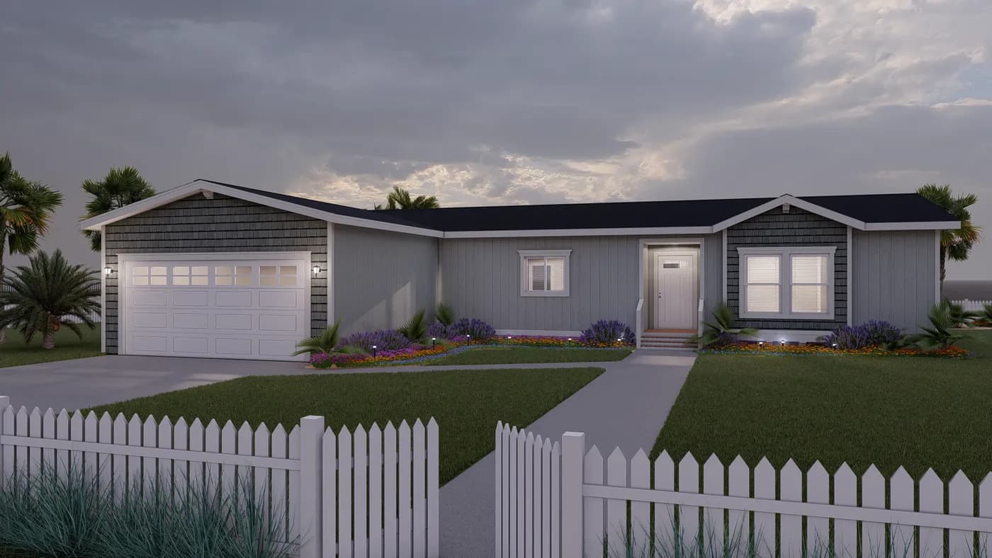 The CORONADO 2462A CrossMod Coastal Exterior. This Manufactured Mobile Home features 3 bedrooms and 2 baths.