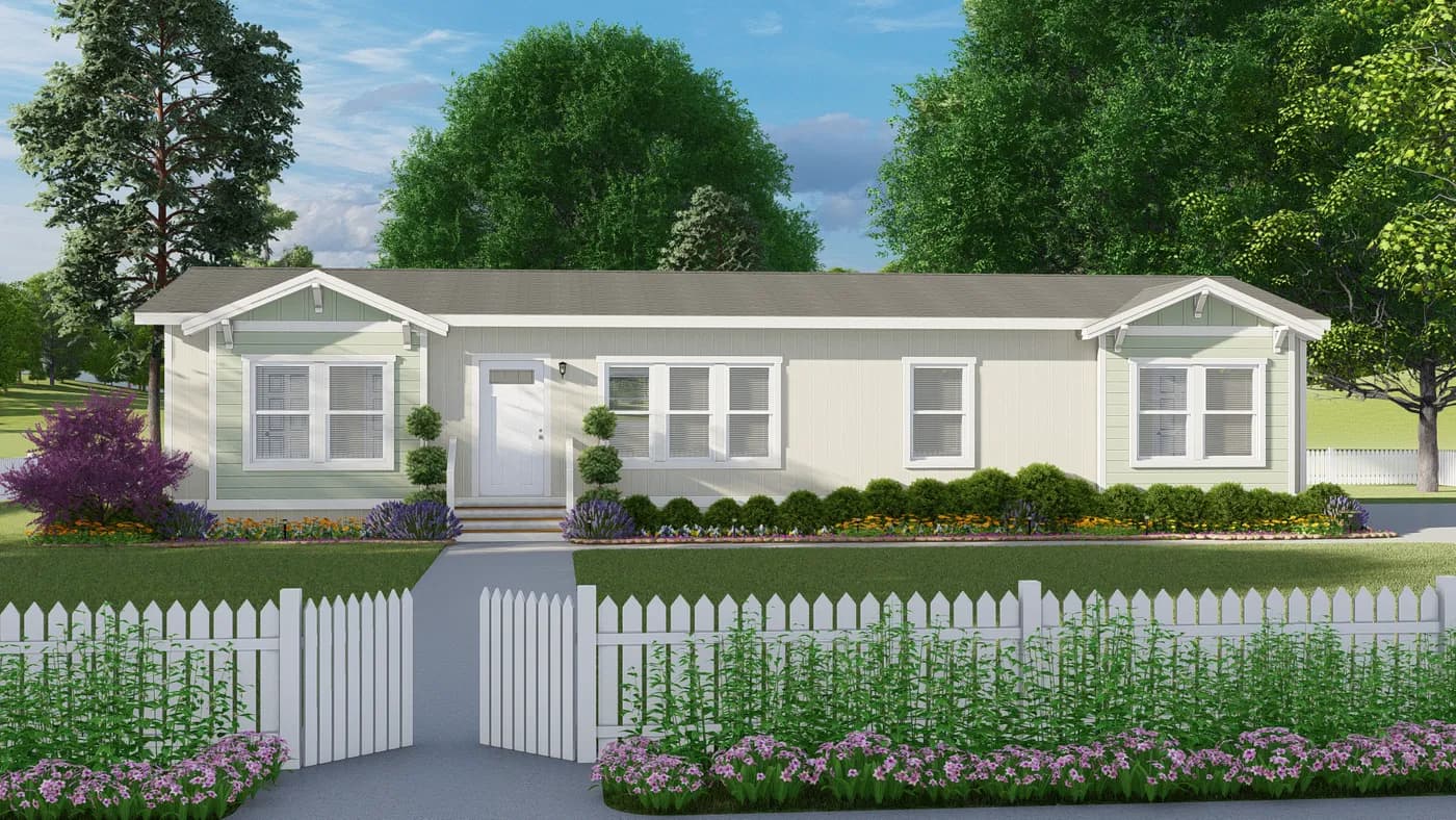The CORONADO 2458C Exterior. This Manufactured Mobile Home features 3 bedrooms and 2 baths.