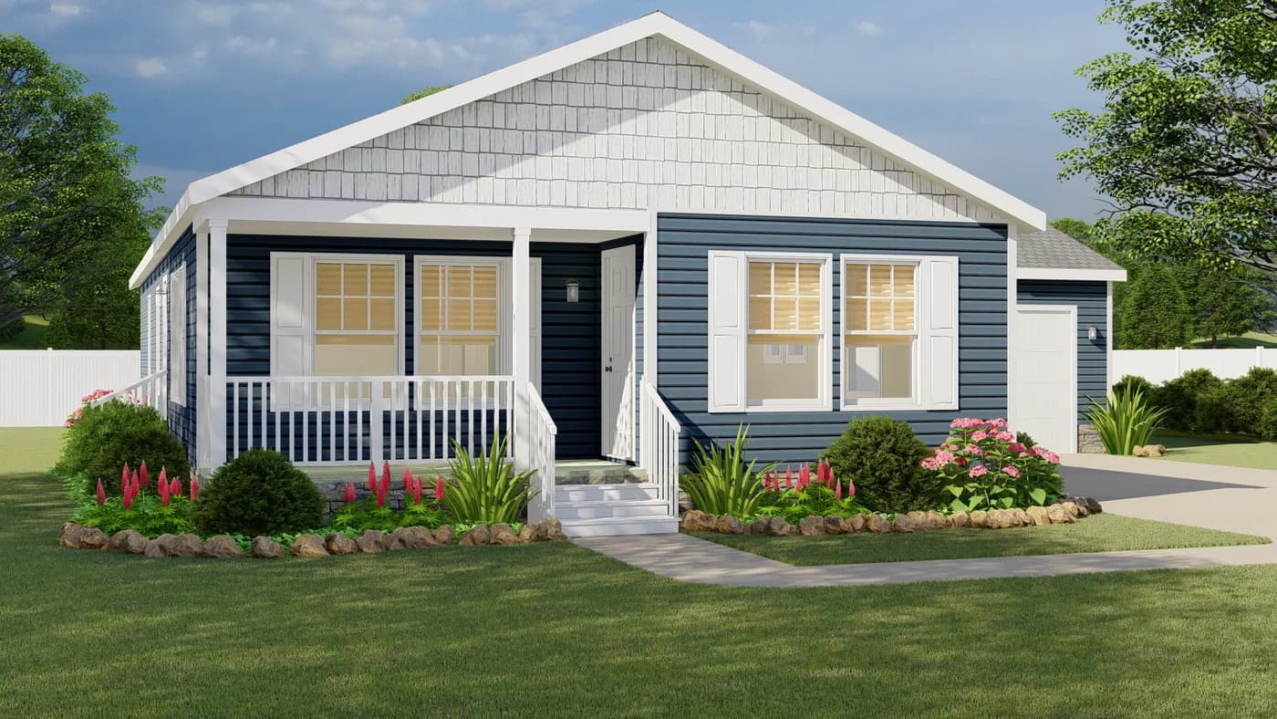 The CENTER ST 5228-MS014 SECT Floor Plan. This Manufactured Mobile Home features 3 bedrooms and 2 baths.