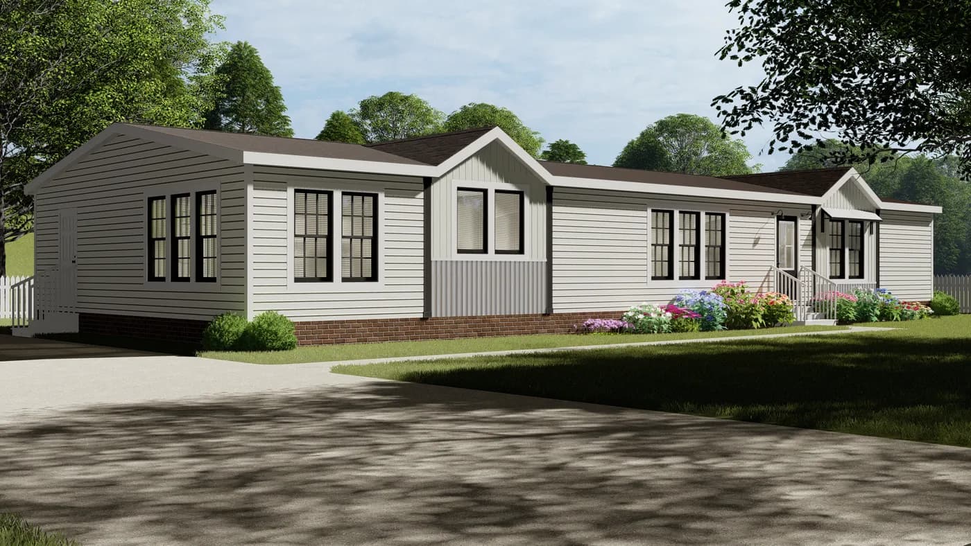 The THE EMMA JEAN Exterior. This Manufactured Mobile Home features 4 bedrooms and 3 baths.