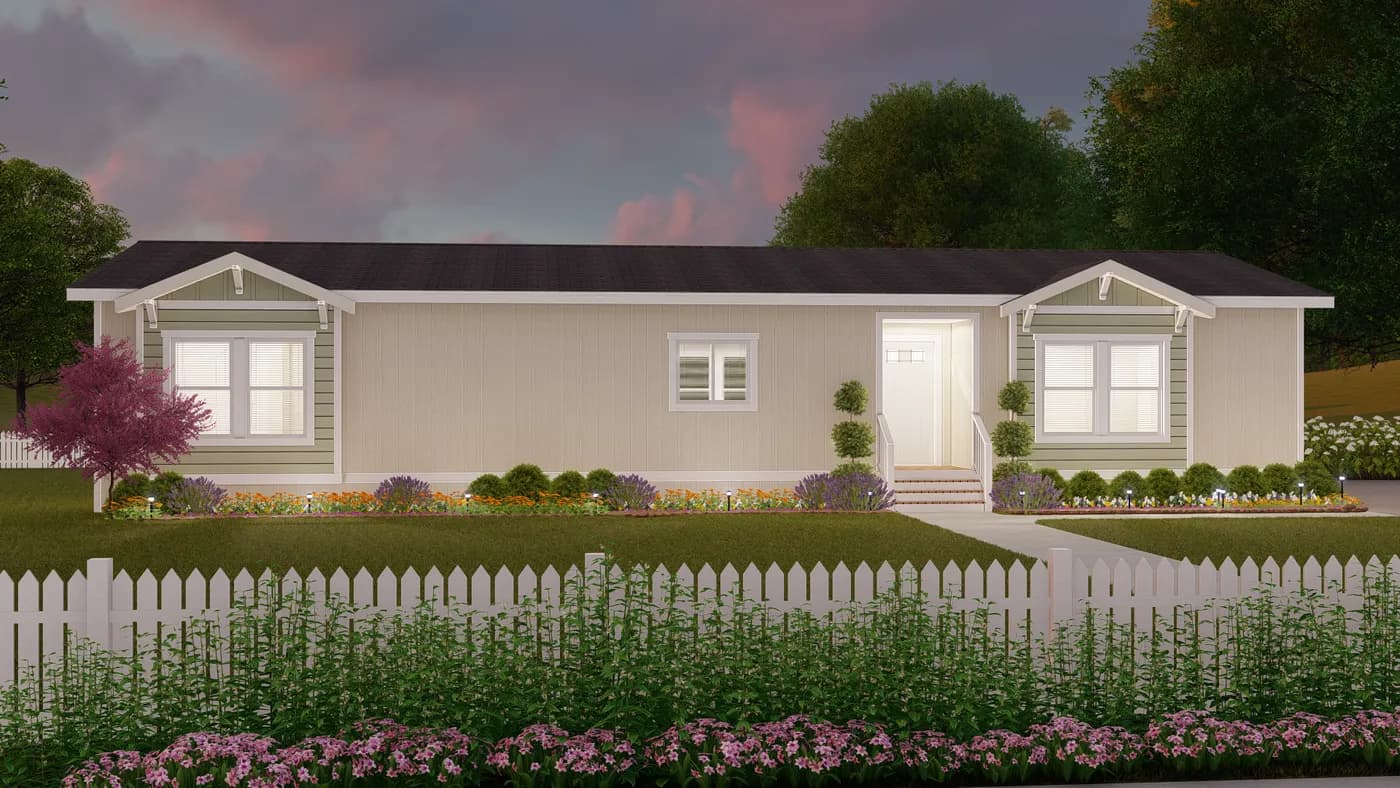 The CORONADO 2462A Craftsman Exterior. This Manufactured Mobile Home features 3 bedrooms and 2 baths.