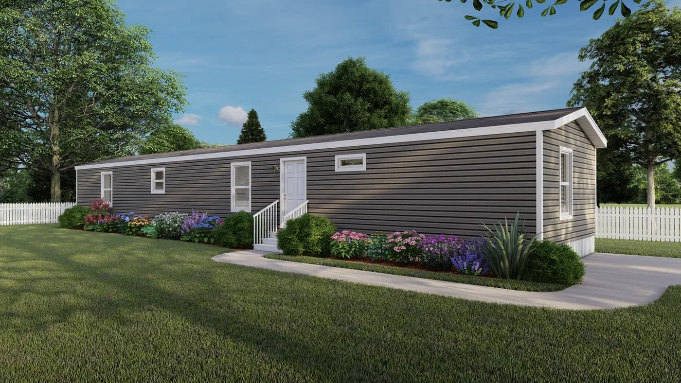 The LIFESTYLE 216-1 Exterior. This Manufactured Mobile Home features 3 bedrooms and 2 baths.