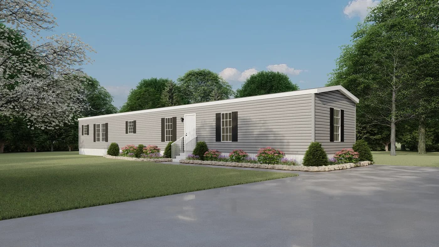The THE WALSH Exterior. This Manufactured Mobile Home features 3 bedrooms and 2 baths.