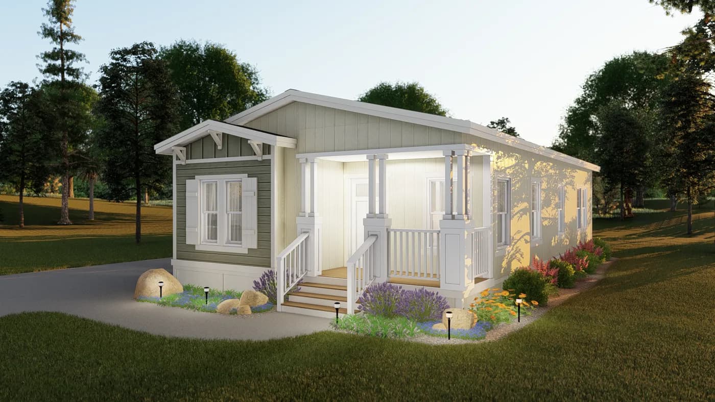 The CORONADO 2458B Craftsman Exterior. This Manufactured Mobile Home features 3 bedrooms and 2 baths.