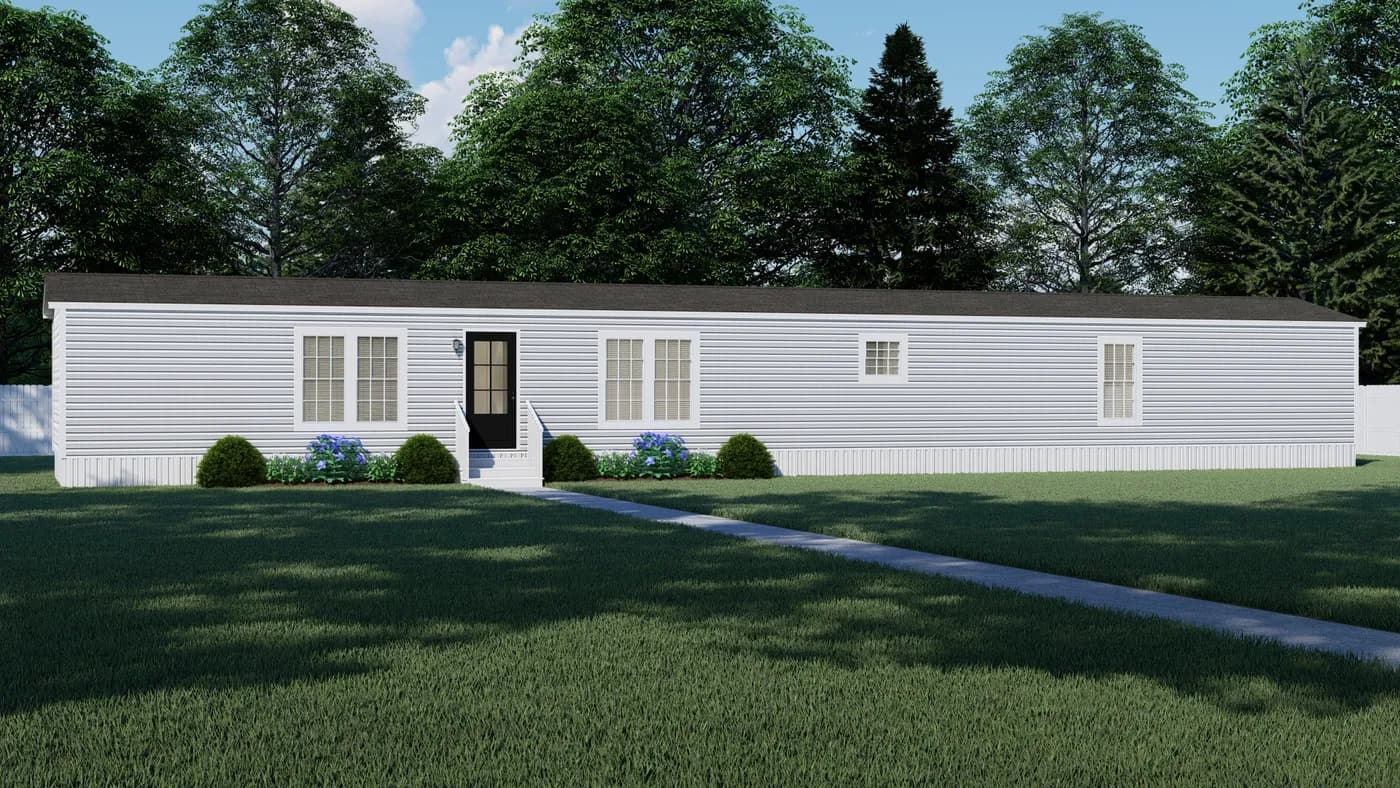 The THE BOBBY JO Exterior. This Manufactured Mobile Home features 3 bedrooms and 2 baths.