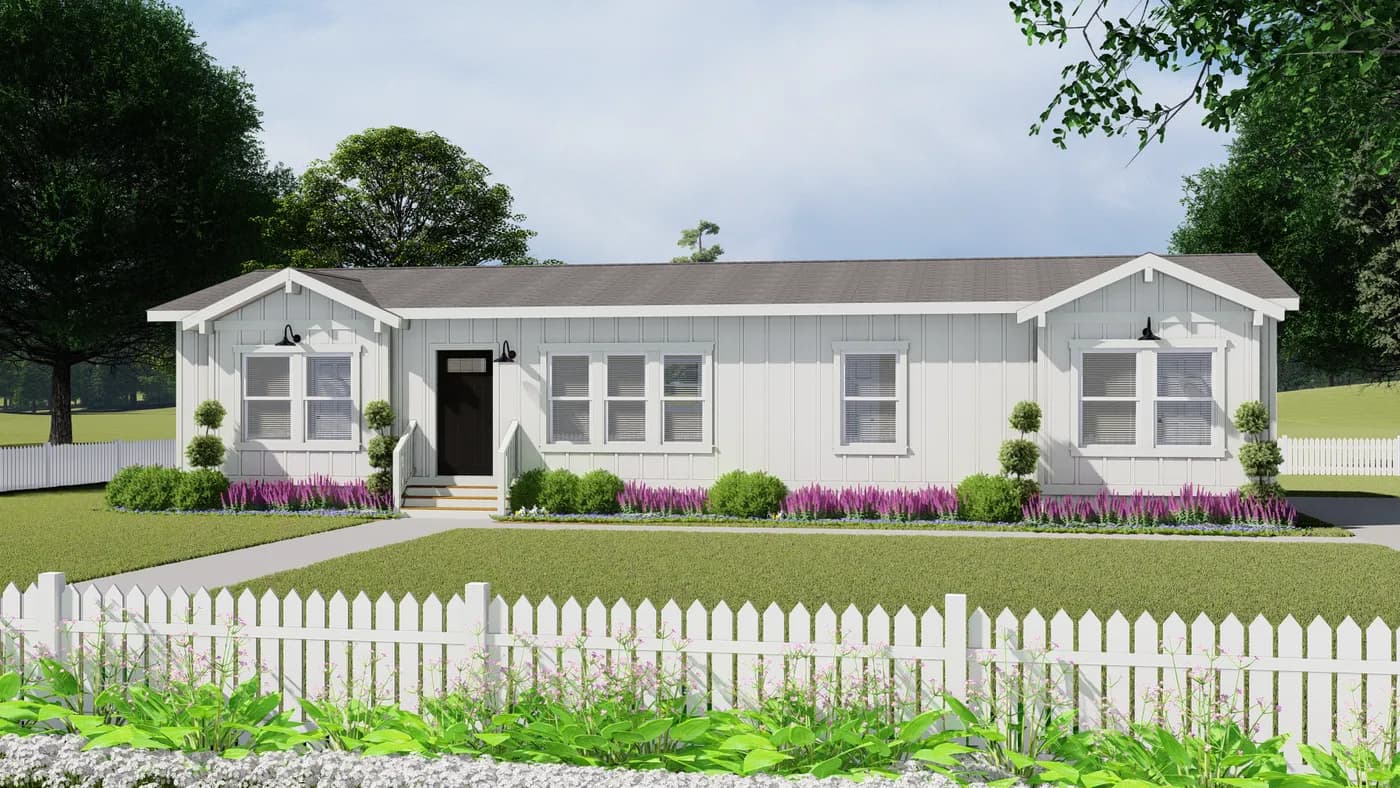 The CORONADO 2458C Exterior. This Manufactured Mobile Home features 3 bedrooms and 2 baths.