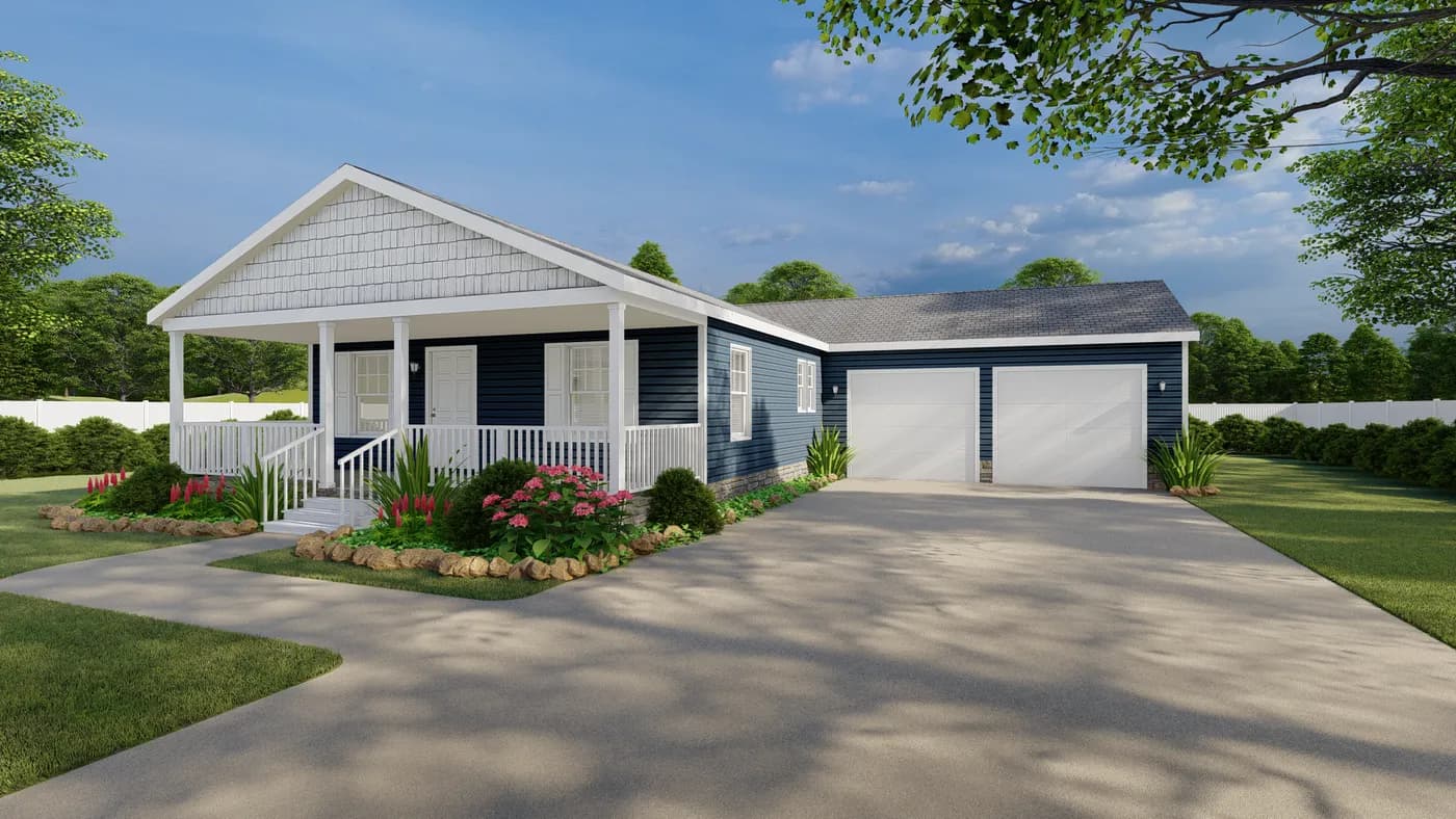 The CENTER ST 5228-MS014 SECT Floor Plan. This Manufactured Mobile Home features 3 bedrooms and 2 baths.