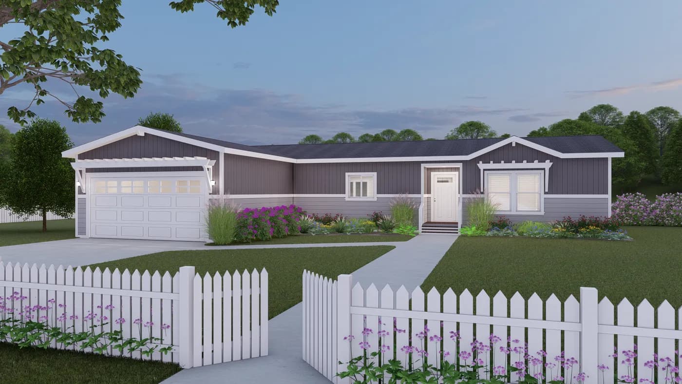 The CORONADO 2462A CrossMod Trellis Exterior. This Manufactured Mobile Home features 3 bedrooms and 2 baths.