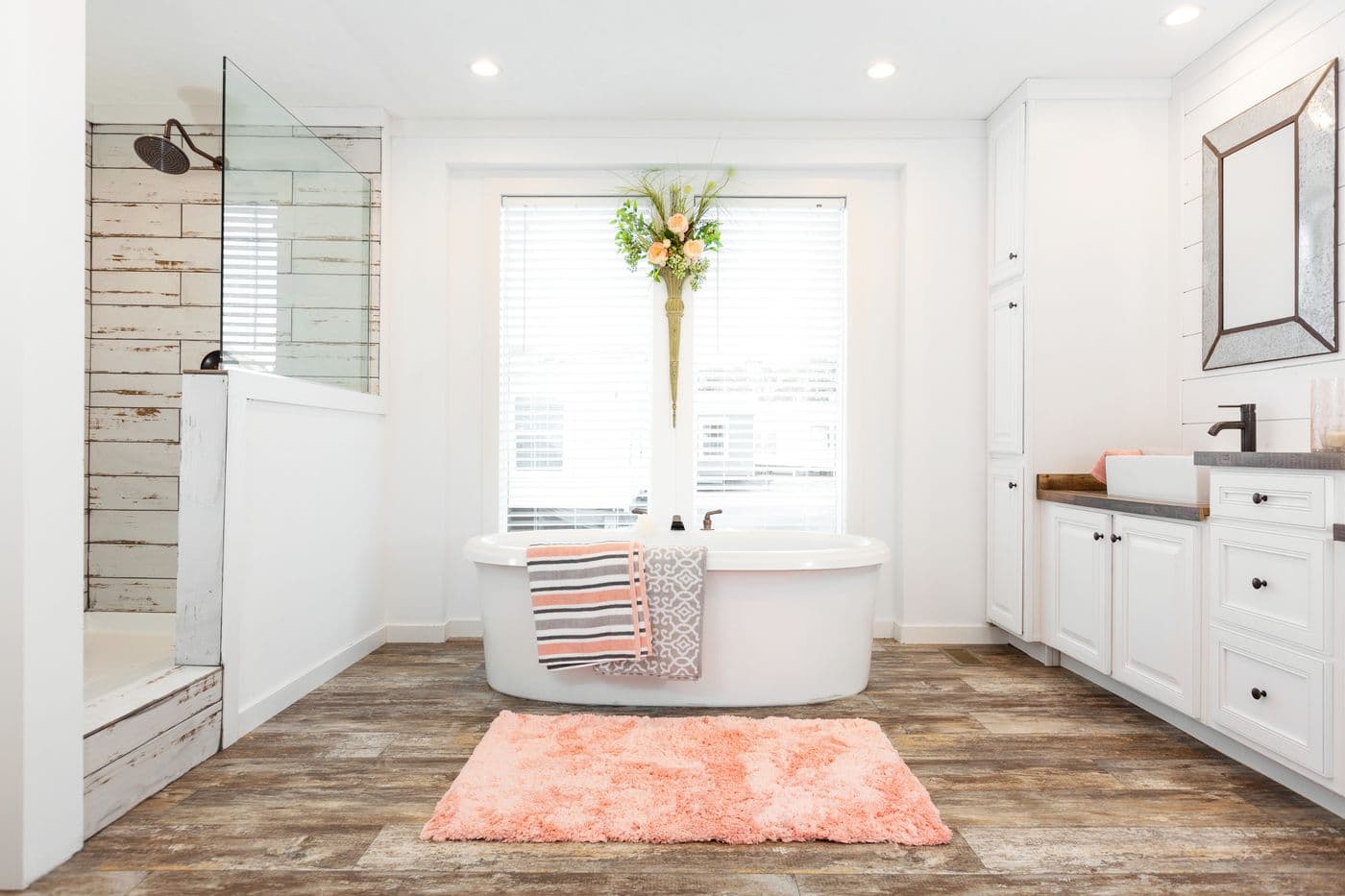 The THE LULABELLE Primary Bathroom. This Manufactured Mobile Home features 4 bedrooms and 3 baths.