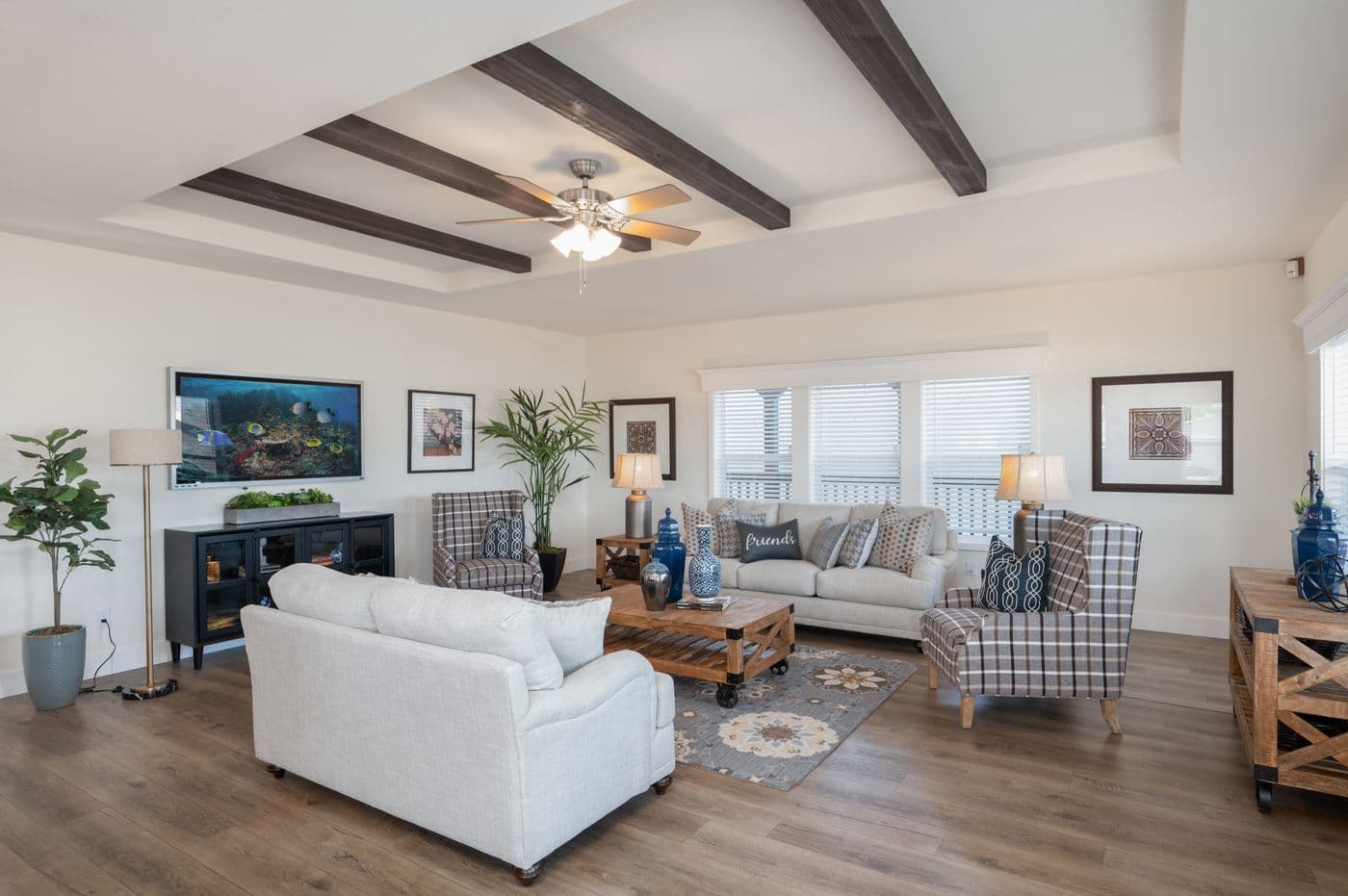 The CORONADO 3760A Living Room. This Manufactured Mobile Home features 3 bedrooms and 2.5 baths.