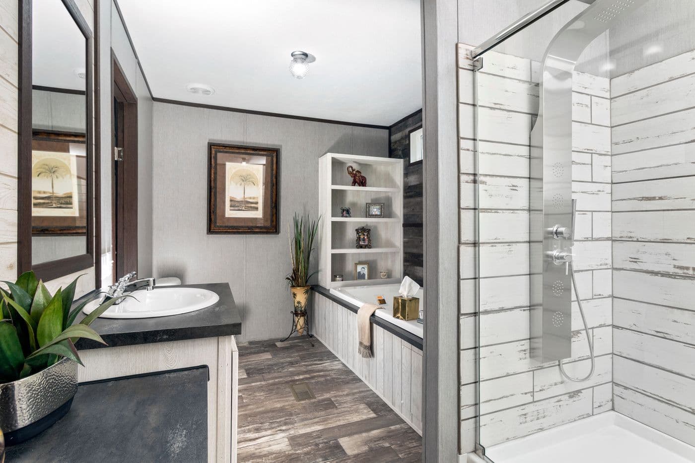 The THE SEASIDE Primary Bathroom. This Manufactured Mobile Home features 3 bedrooms and 2 baths.