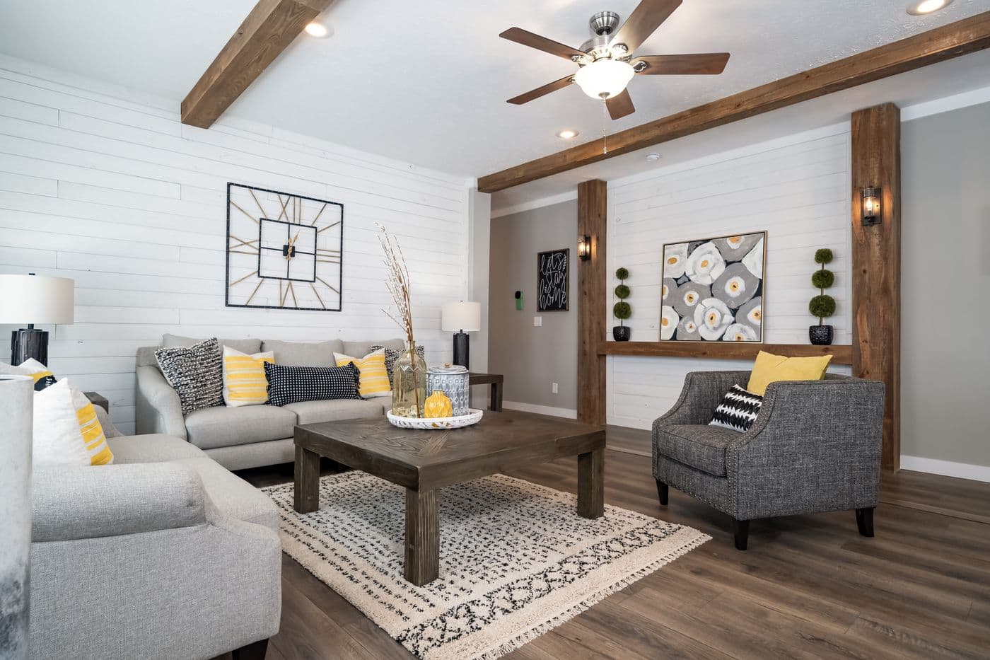 The 1434 CAROLINA "SOUTHERN BELLE" Living Room. This Manufactured Mobile Home features 3 bedrooms and 2 baths.