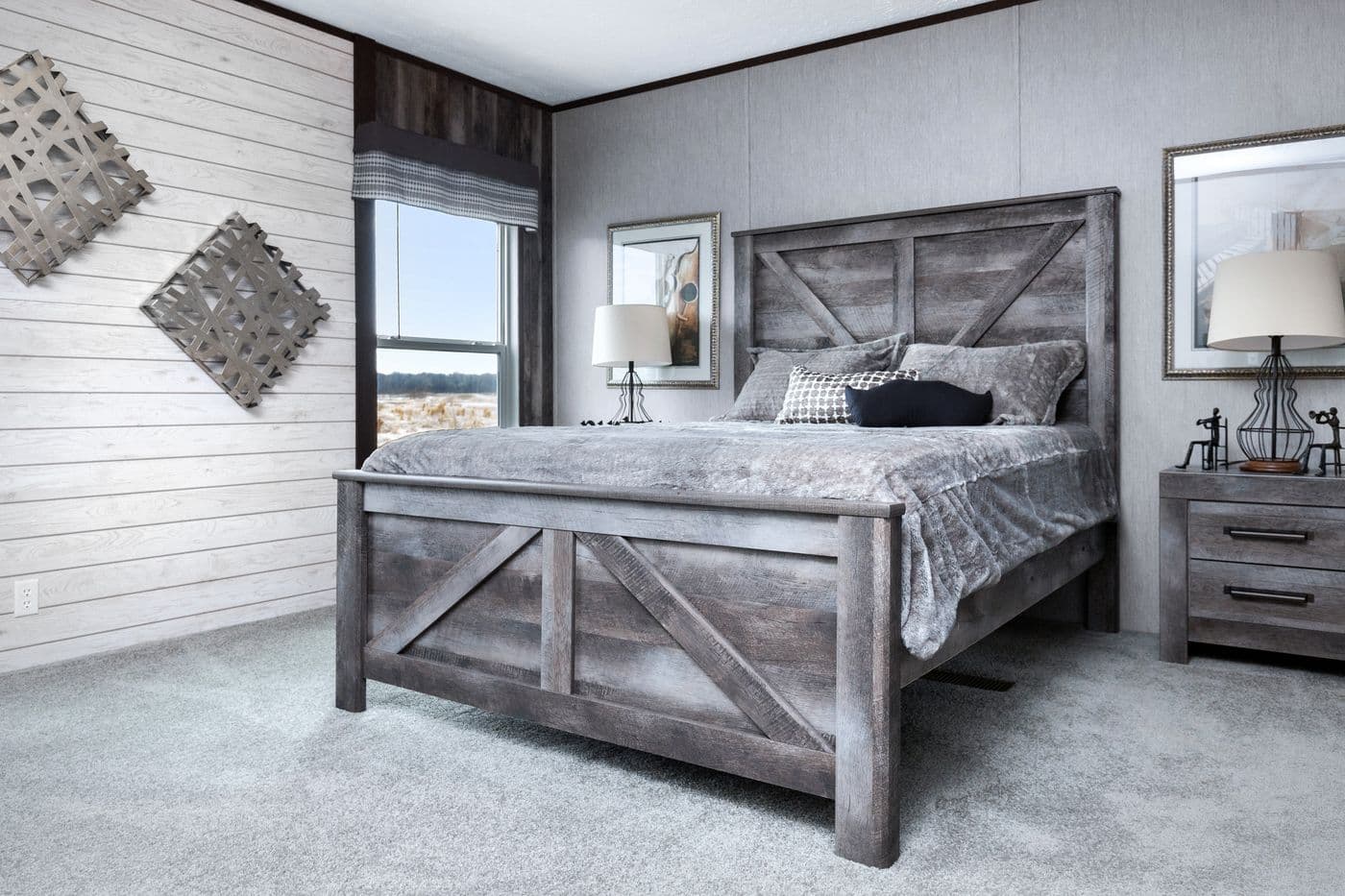 The SIG28663A Primary Bedroom. This Manufactured Mobile Home features 3 bedrooms and 2 baths.