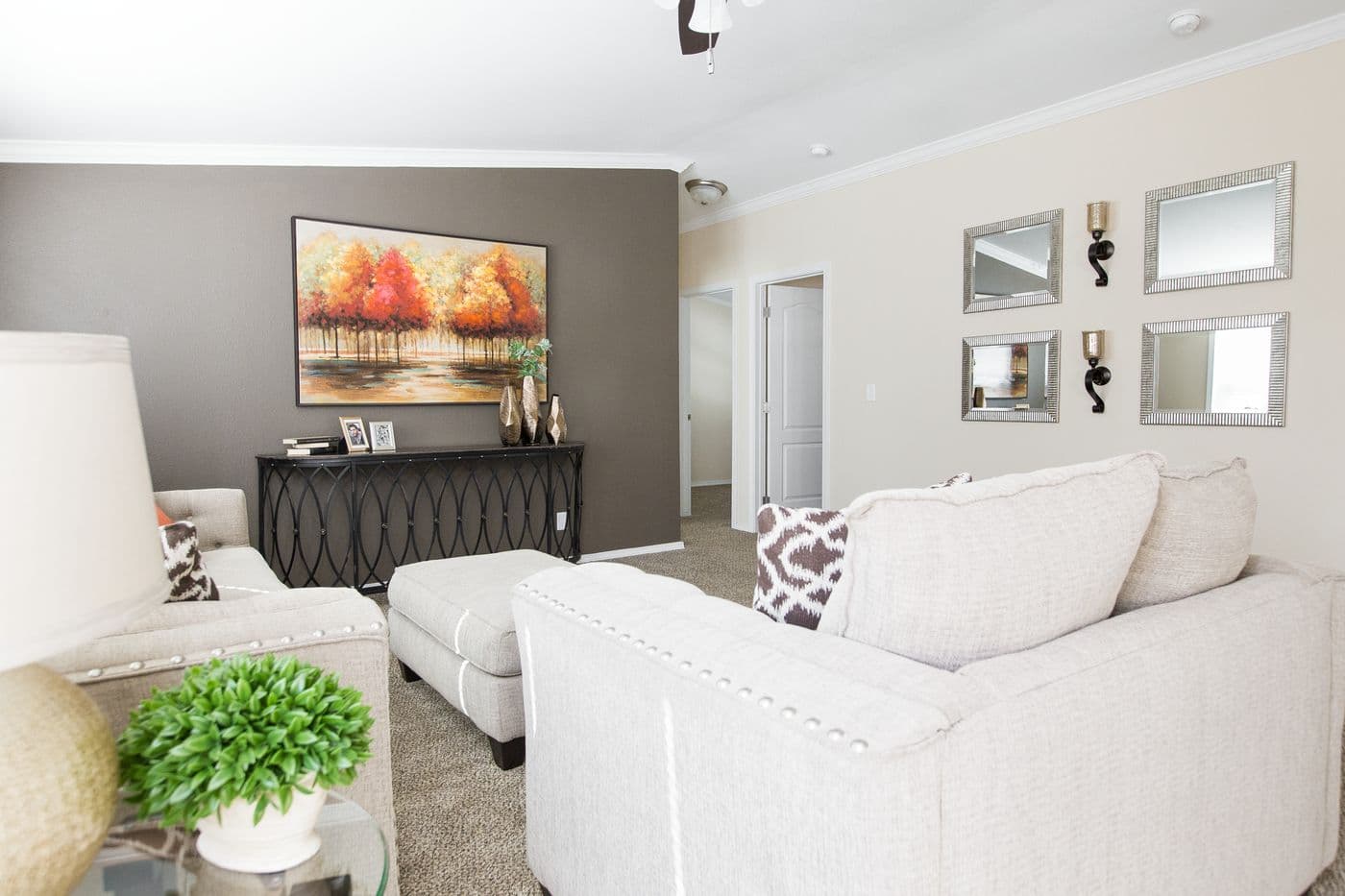 The K2750A Living Room. This Manufactured Mobile Home features 3 bedrooms and 2 baths.