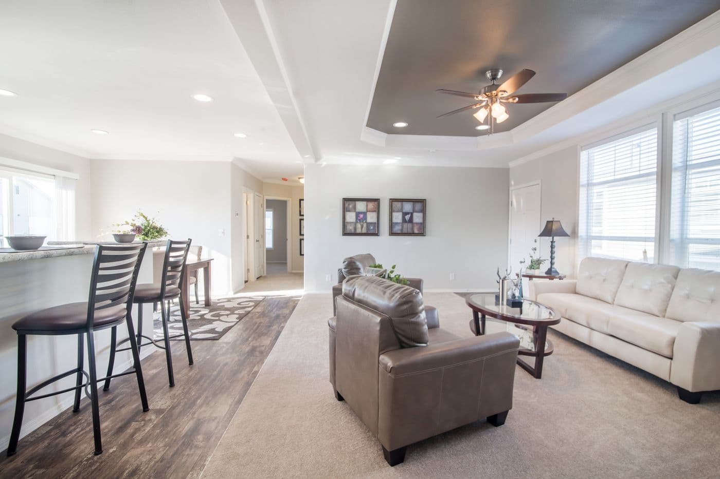 The K2760B Living Room. This Manufactured Mobile Home features 4 bedrooms and 2 baths.