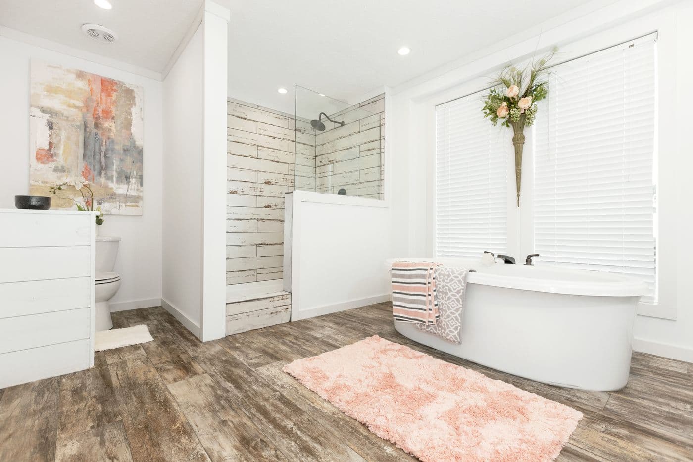 The THE LULABELLE Primary Bathroom. This Manufactured Mobile Home features 4 bedrooms and 3 baths.