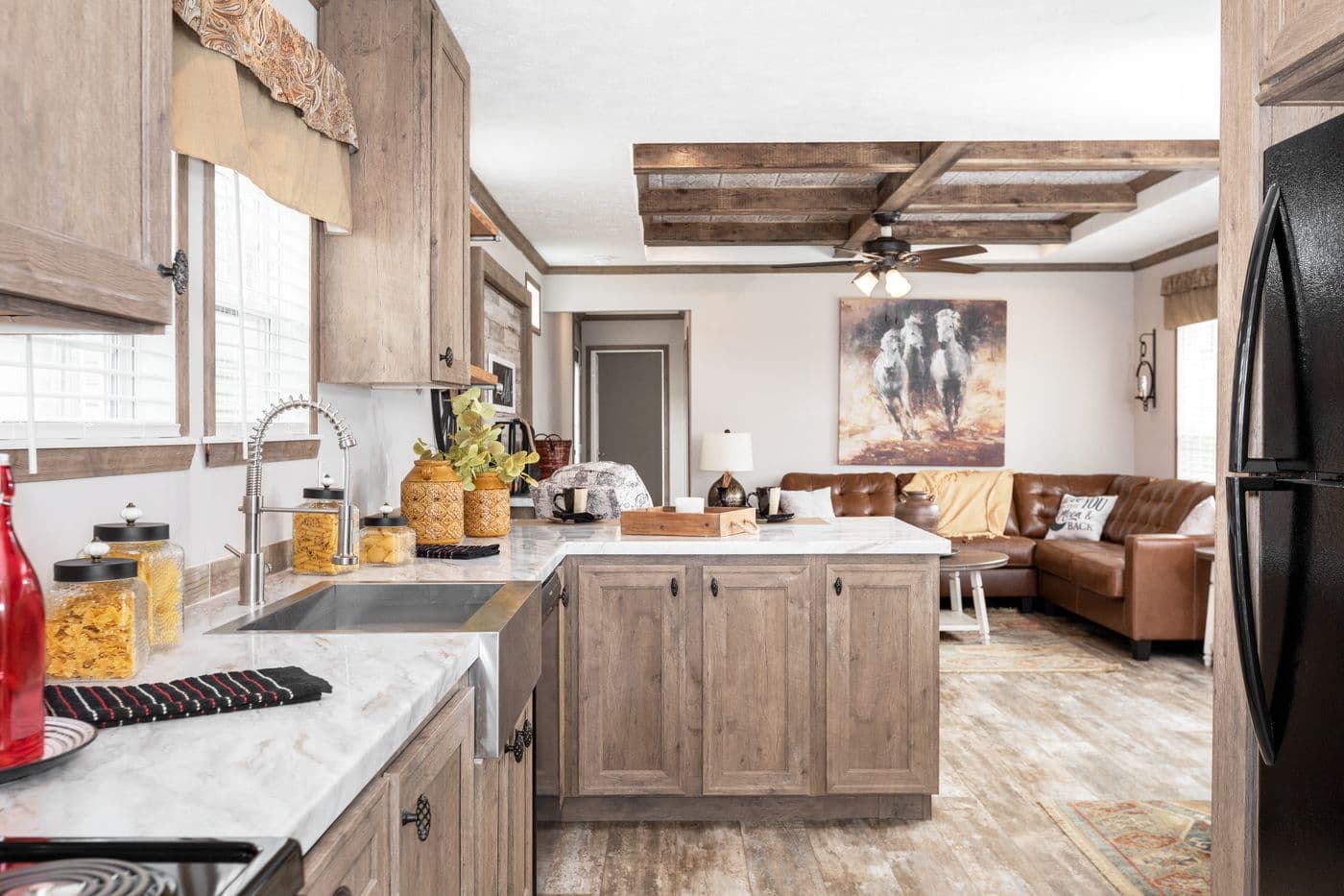 The THE MARION Kitchen. This Manufactured Mobile Home features 3 bedrooms and 2 baths.