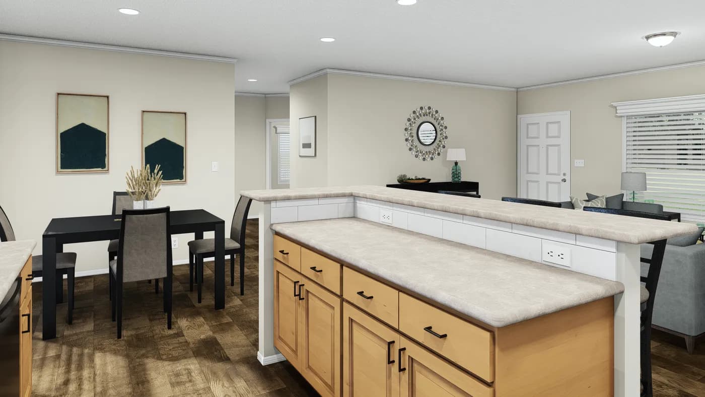 The K2760B Kitchen. This Manufactured Mobile Home features 4 bedrooms and 2 baths.