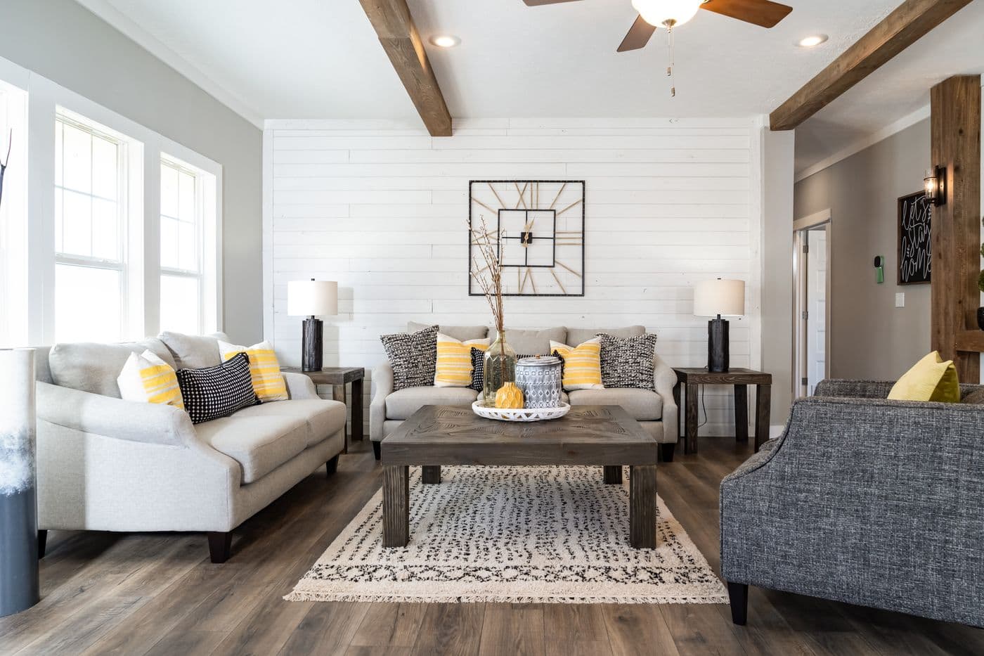 The 1434 CAROLINA "SOUTHERN BELLE" Living Room. This Manufactured Mobile Home features 3 bedrooms and 2 baths.