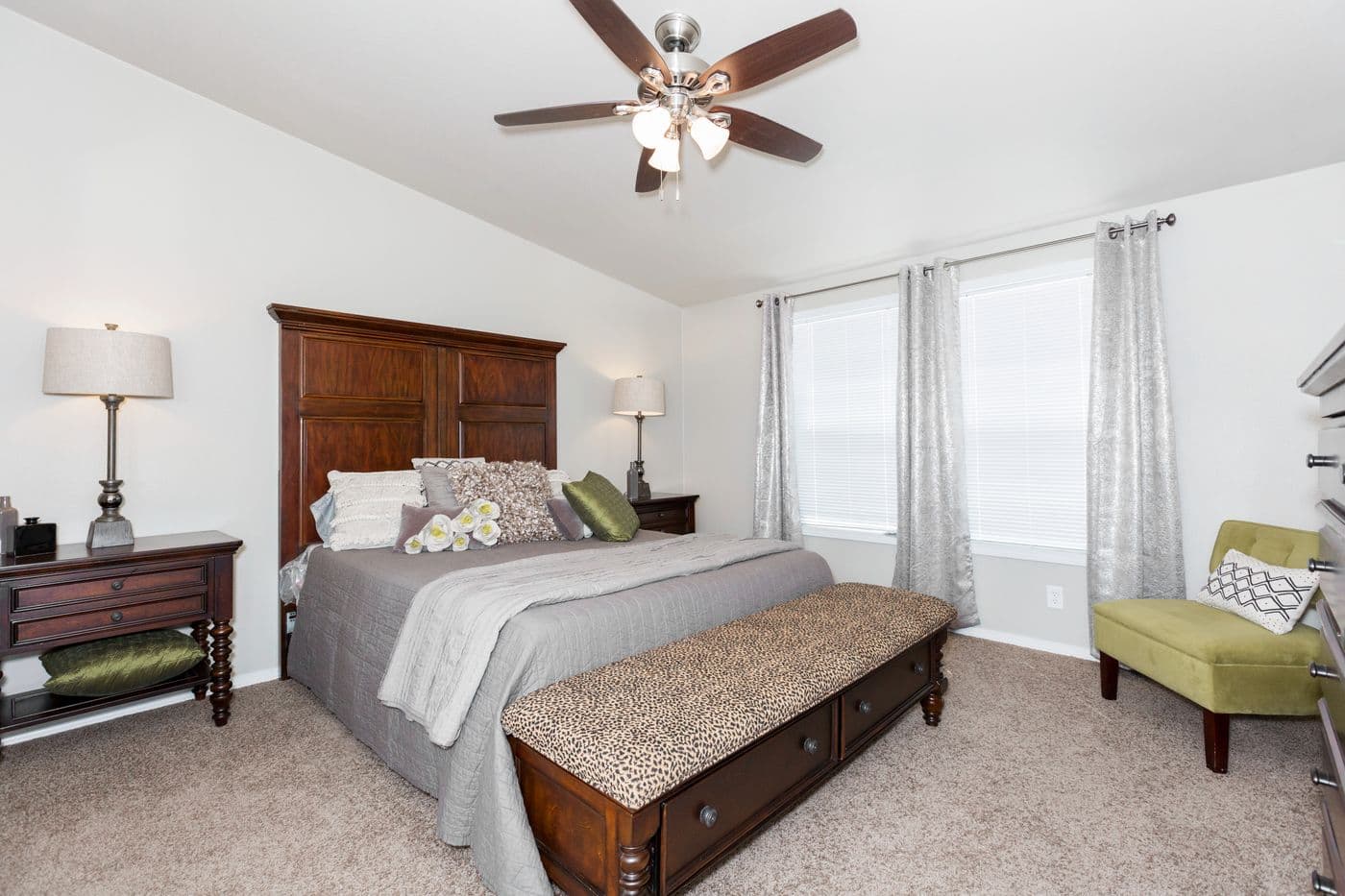 The K2744A Primary Bedroom. This Manufactured Mobile Home features 3 bedrooms and 2 baths.