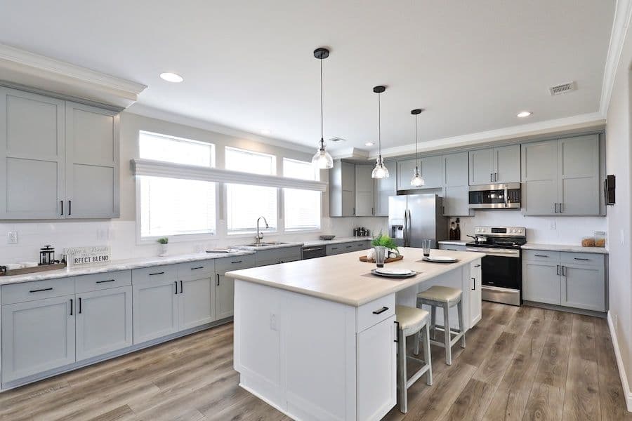 The EDGEWOOD Kitchen. This Manufactured Mobile Home features 3 bedrooms and 2 baths.