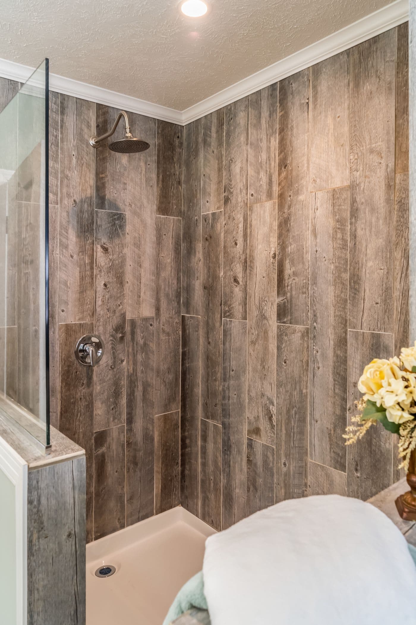 The THE INGRAM Primary Bathroom. This Manufactured Mobile Home features 3 bedrooms and 2 baths.