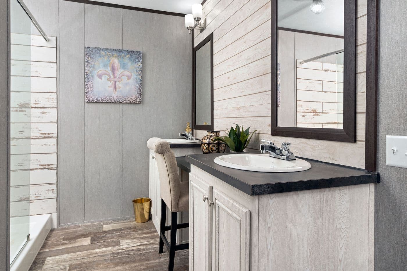 The THE SEASIDE Primary Bedroom. This Manufactured Mobile Home features 3 bedrooms and 2 baths.