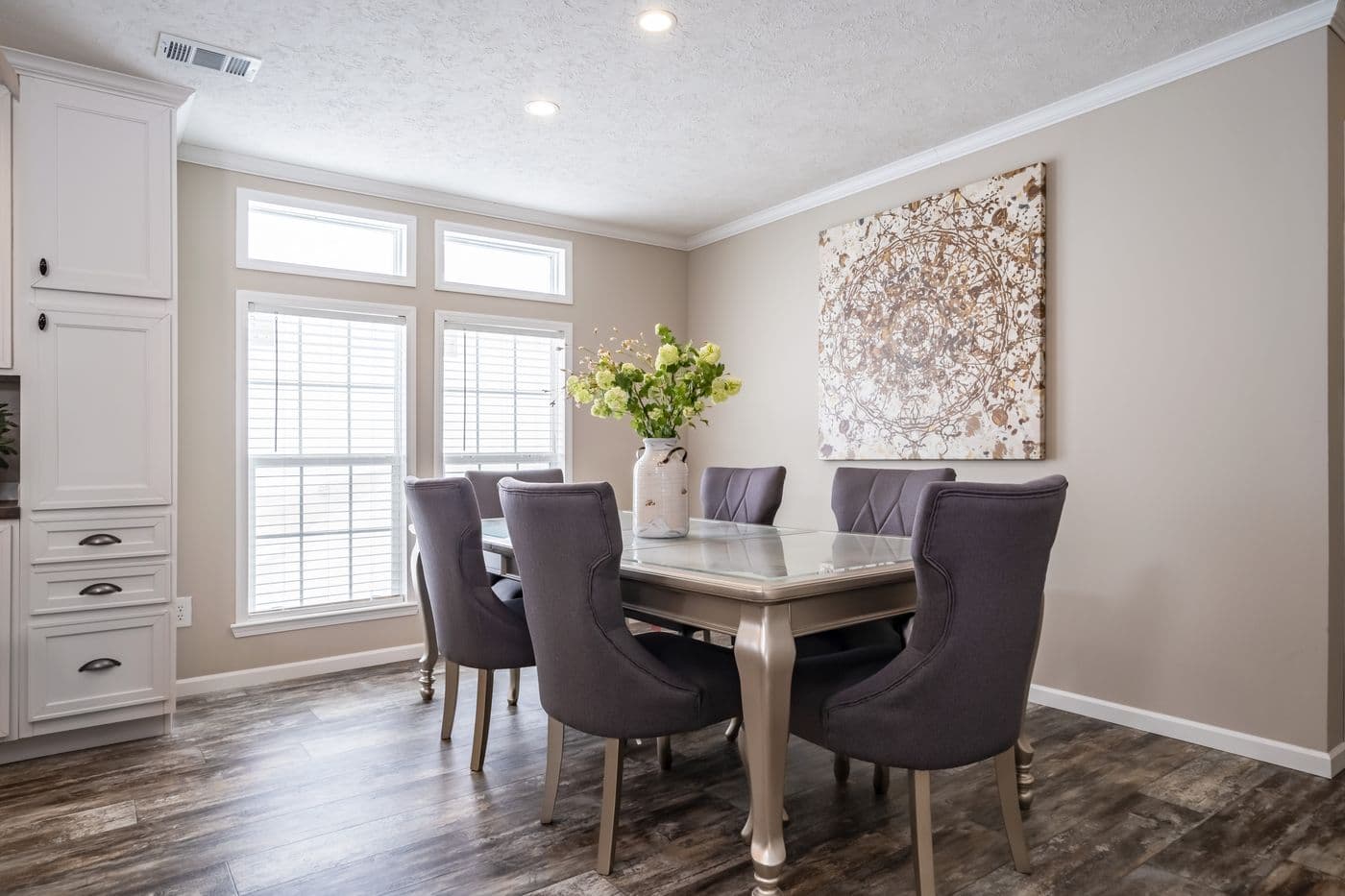 The THE JEFFERSON Dining Room. This Manufactured Mobile Home features 3 bedrooms and 3 baths.