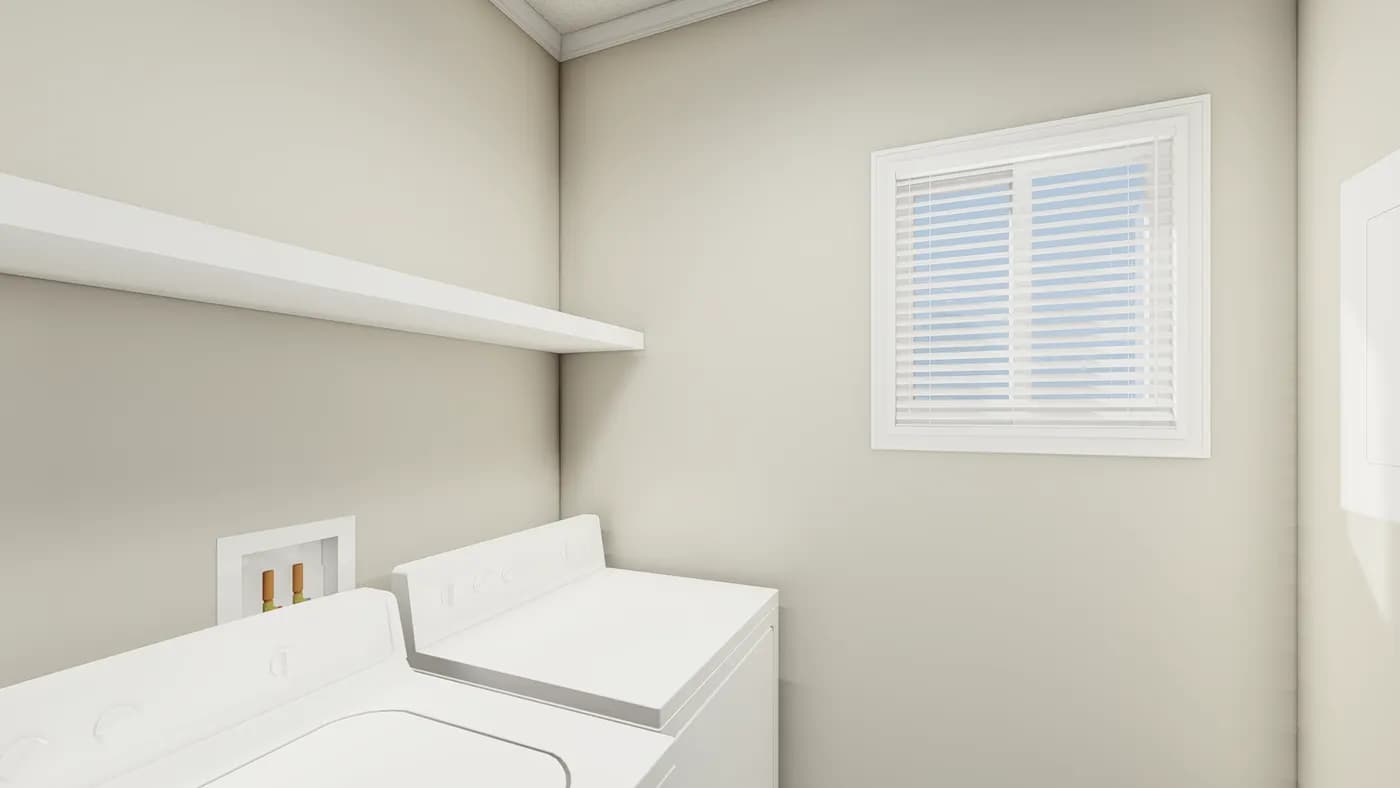 The K1668A Utility Room. This Manufactured Mobile Home features 2 bedrooms and 2 baths.