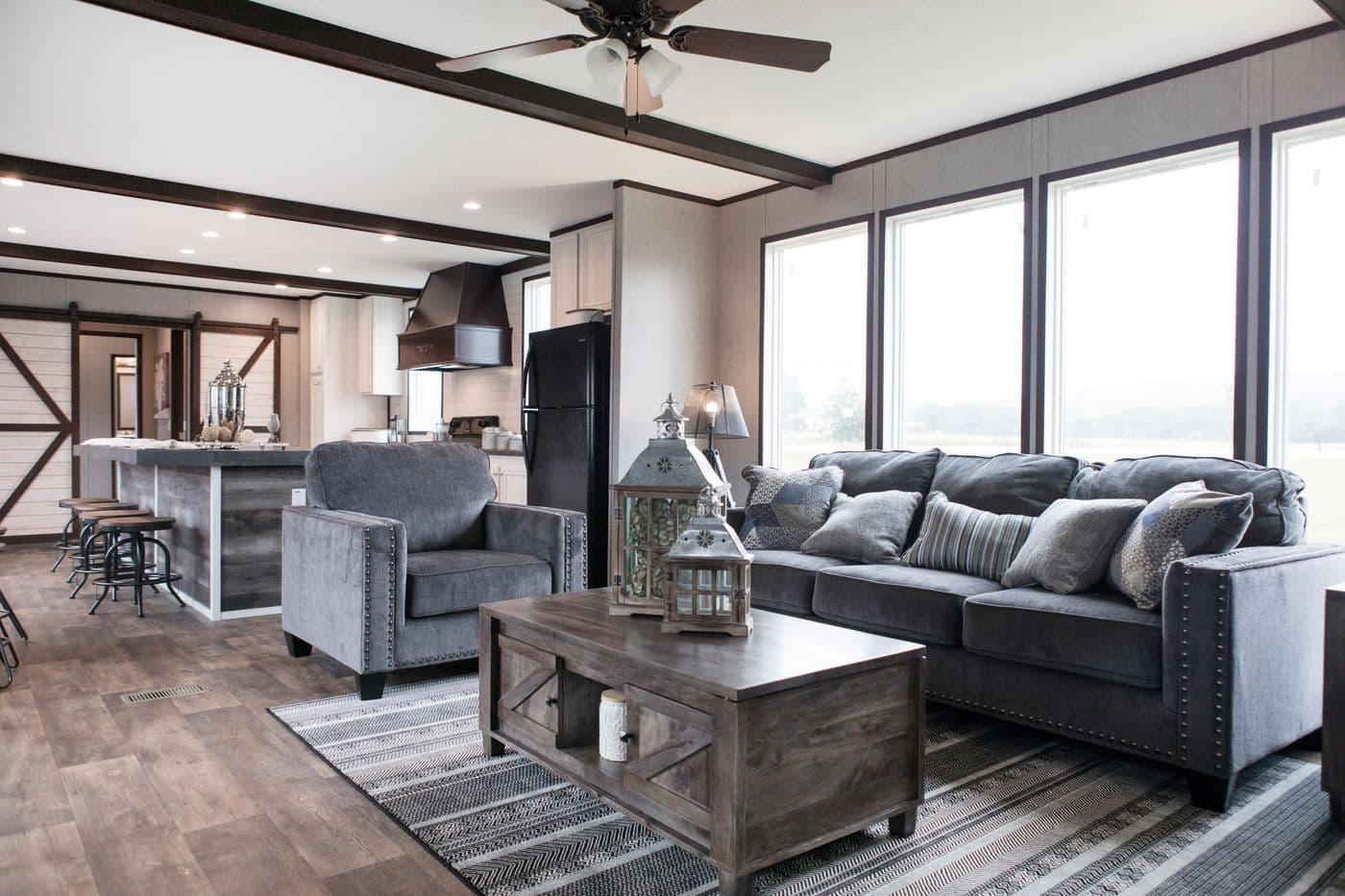 The THE SEASIDE Living Room. This Manufactured Mobile Home features 3 bedrooms and 2 baths.
