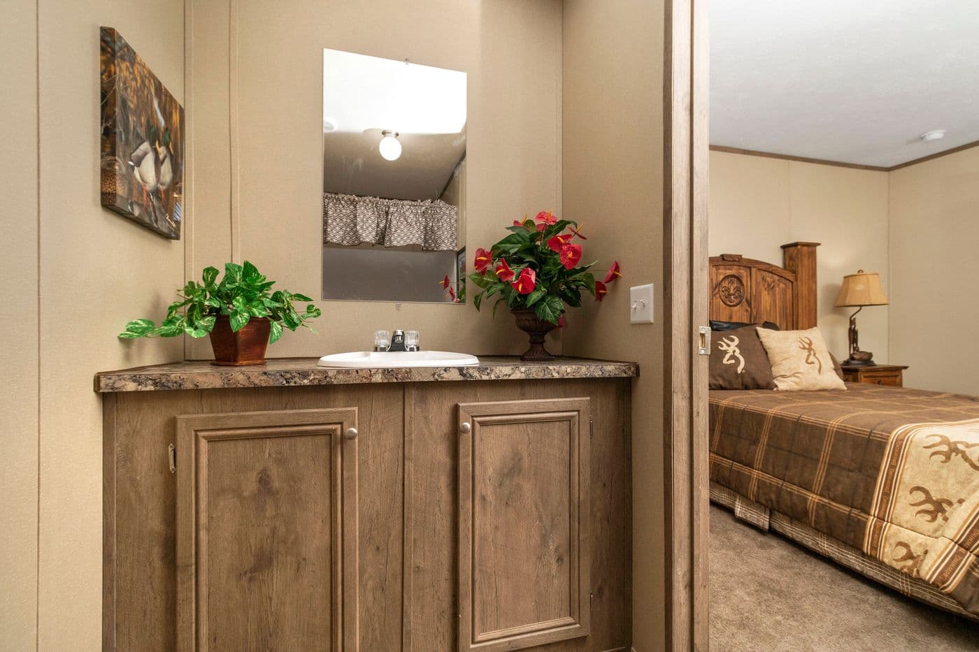 The THE HANCOCK Primary Bathroom. This Manufactured Mobile Home features 2 bedrooms and 2 baths.