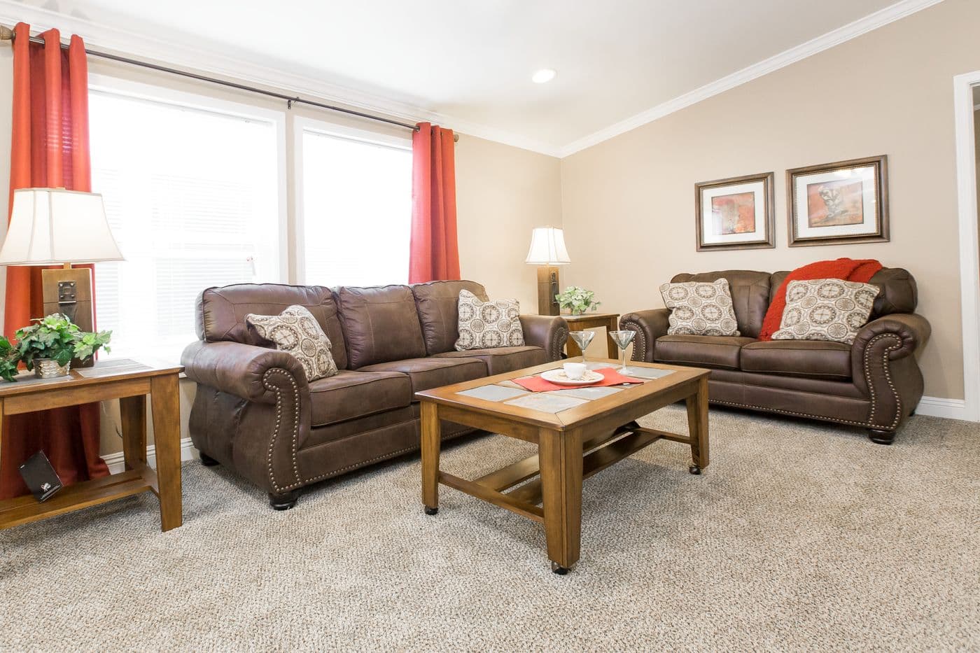 The K2776A Living Room. This Manufactured Mobile Home features 4 bedrooms and 2 baths.