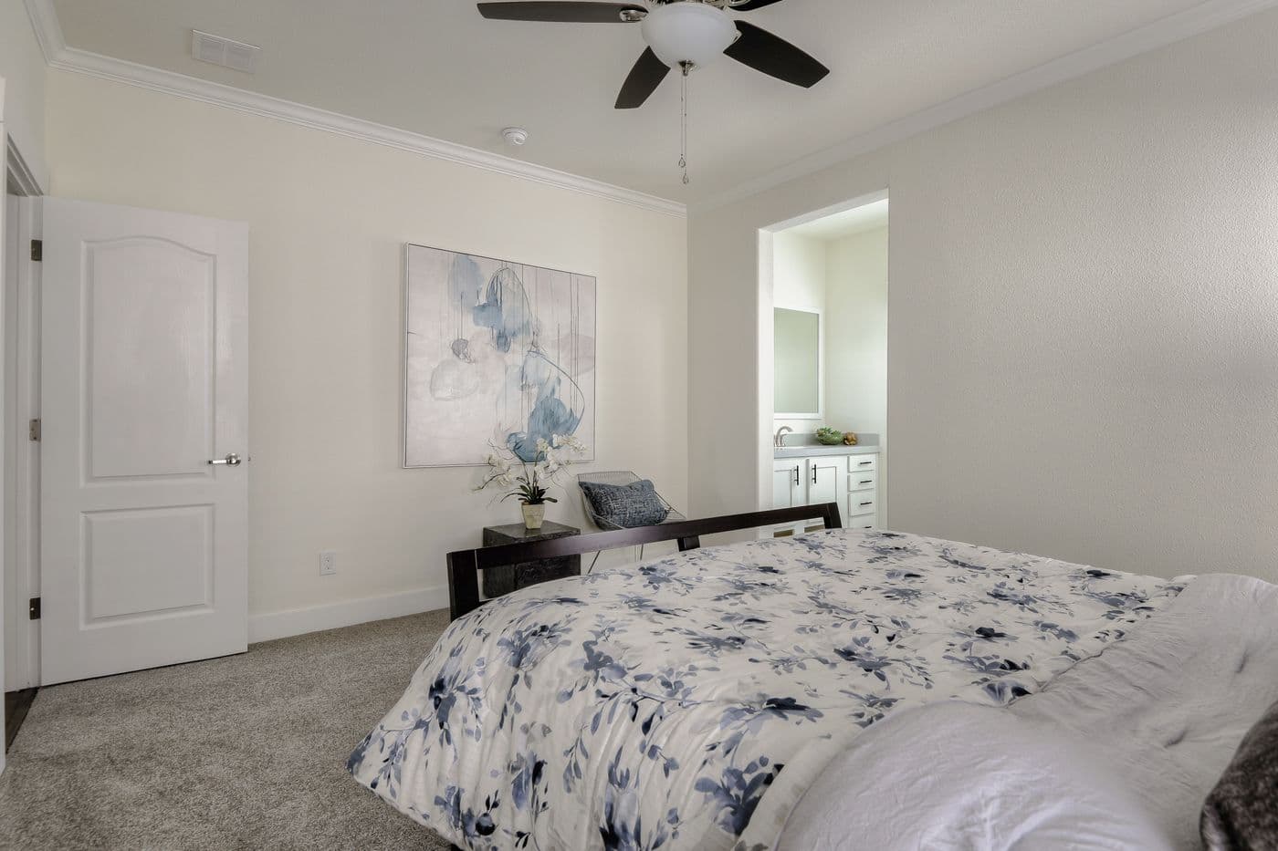 The CORONADO 2458F Primary Bedroom 2. This Manufactured Mobile Home features 3 bedrooms and 3 baths.