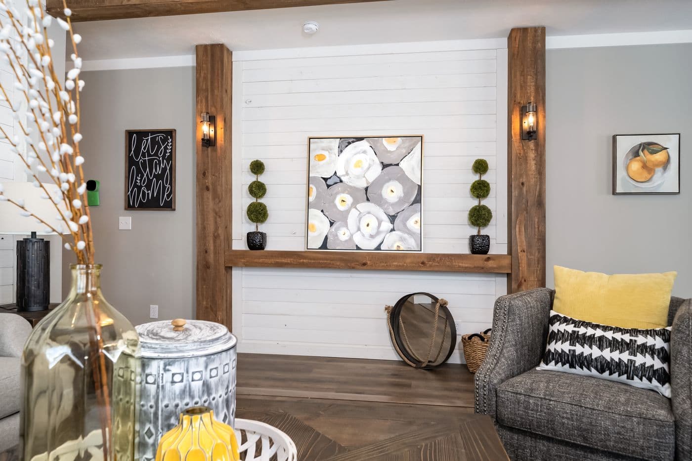 The 1434 CAROLINA "SOUTHERN BELLE" Living Room. This Manufactured Mobile Home features 3 bedrooms and 2 baths.