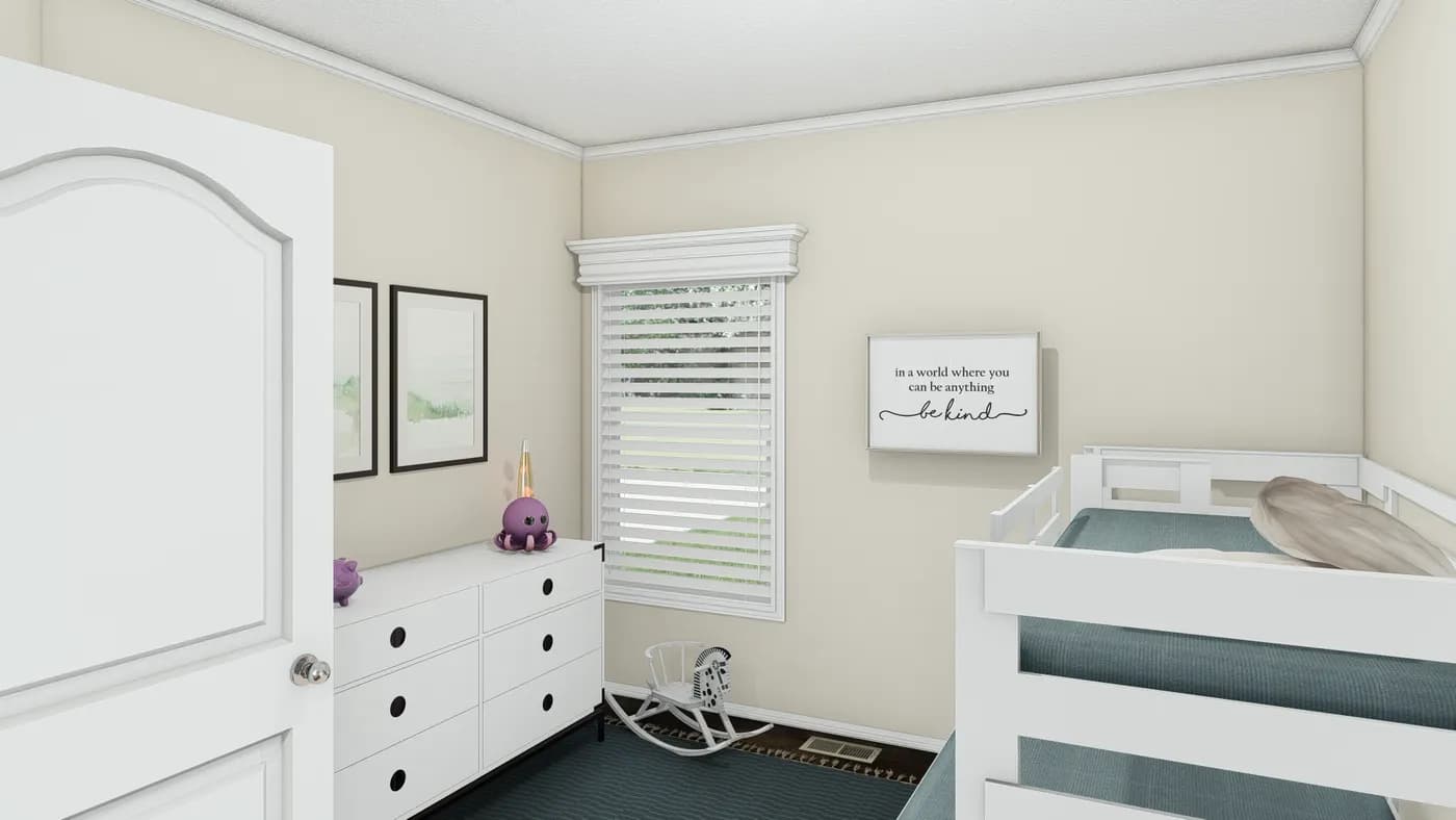 The K2760B Bedroom. This Manufactured Mobile Home features 4 bedrooms and 2 baths.
